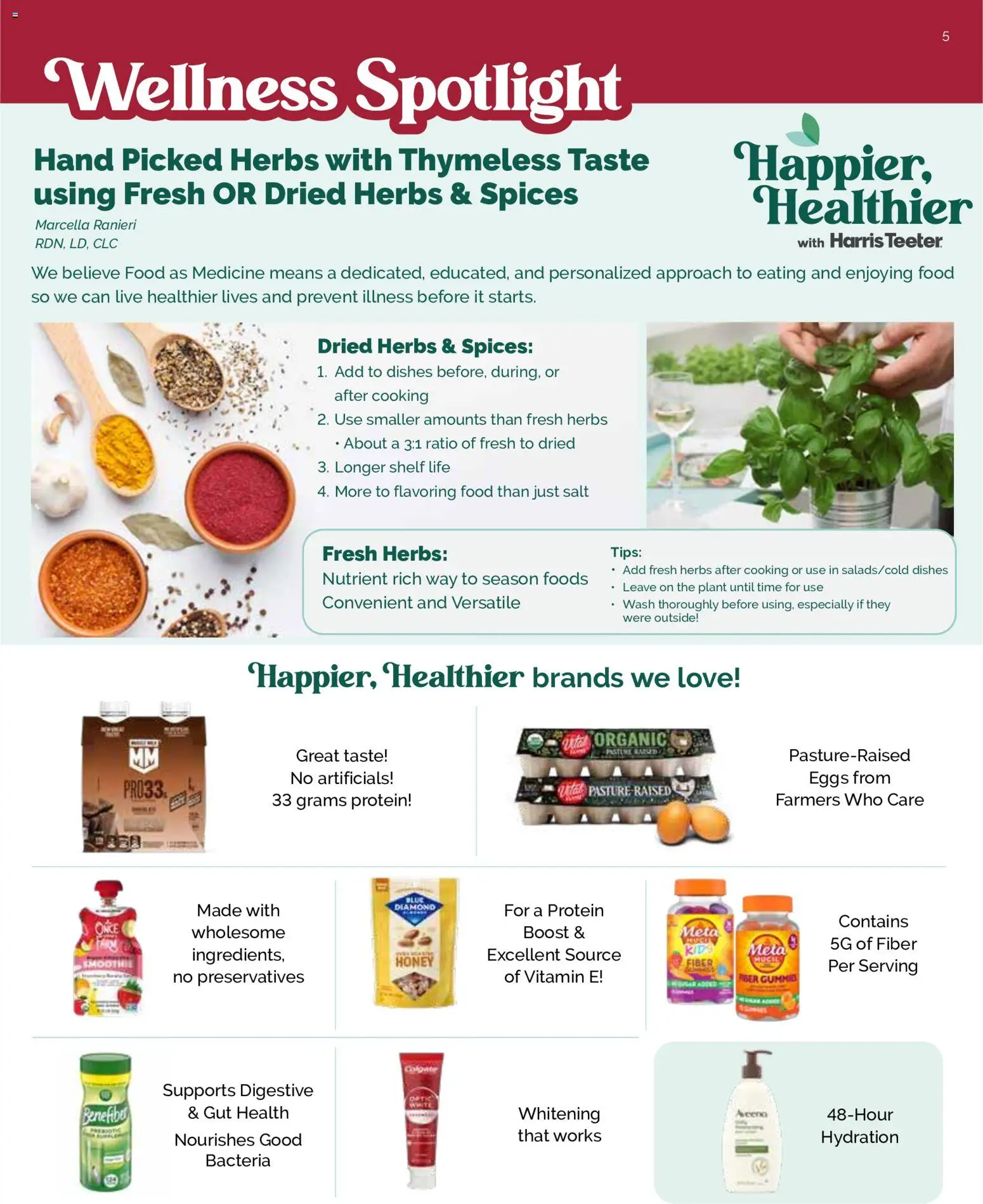 Harris Teeter Monthly Ad - valid from 08/12/2026 | Page: 5 | Products: Shelf, Honey, Protein, Salt