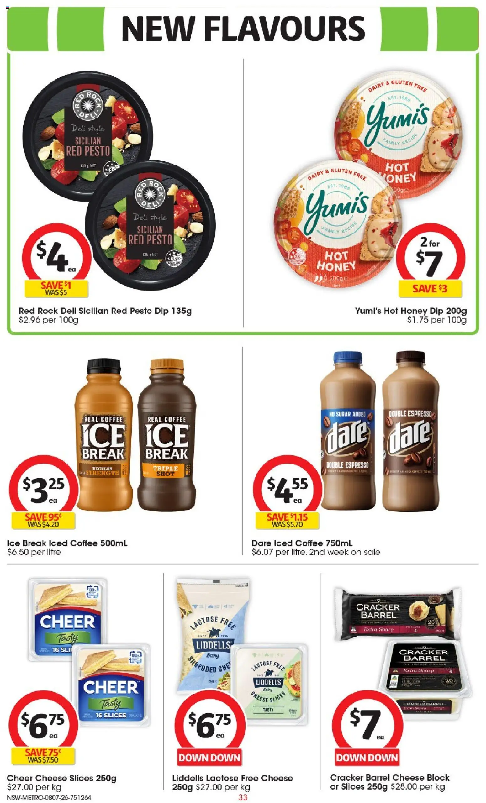 Coles catalogue - valid from 08/07/2026 | Page: 33 | Products: Dairy, Cheese, Honey, Sugar