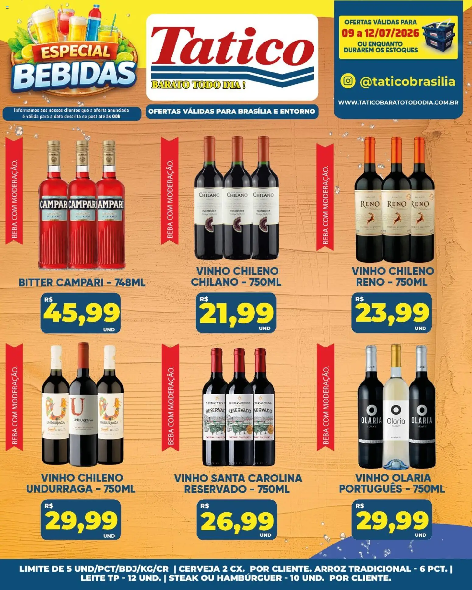 Tatico Folheto - válido de 11/07/2026 | Página: 31 | Produtos: Leite, Arroz, Hambúrguer, Campari