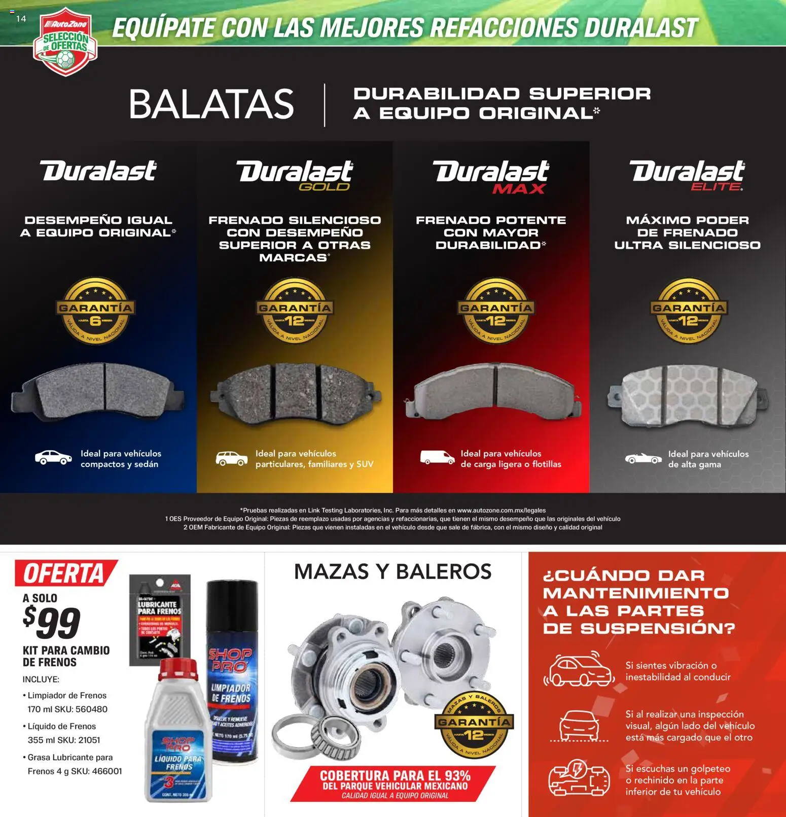 Nuevas ofertas de AutoZone válidas en toda la República Mexicana desde el 15.05.2026. ¡Encuentra las mejores ofertas en AutoZone catálogo! | Página: 14 | Productos: Limpiador