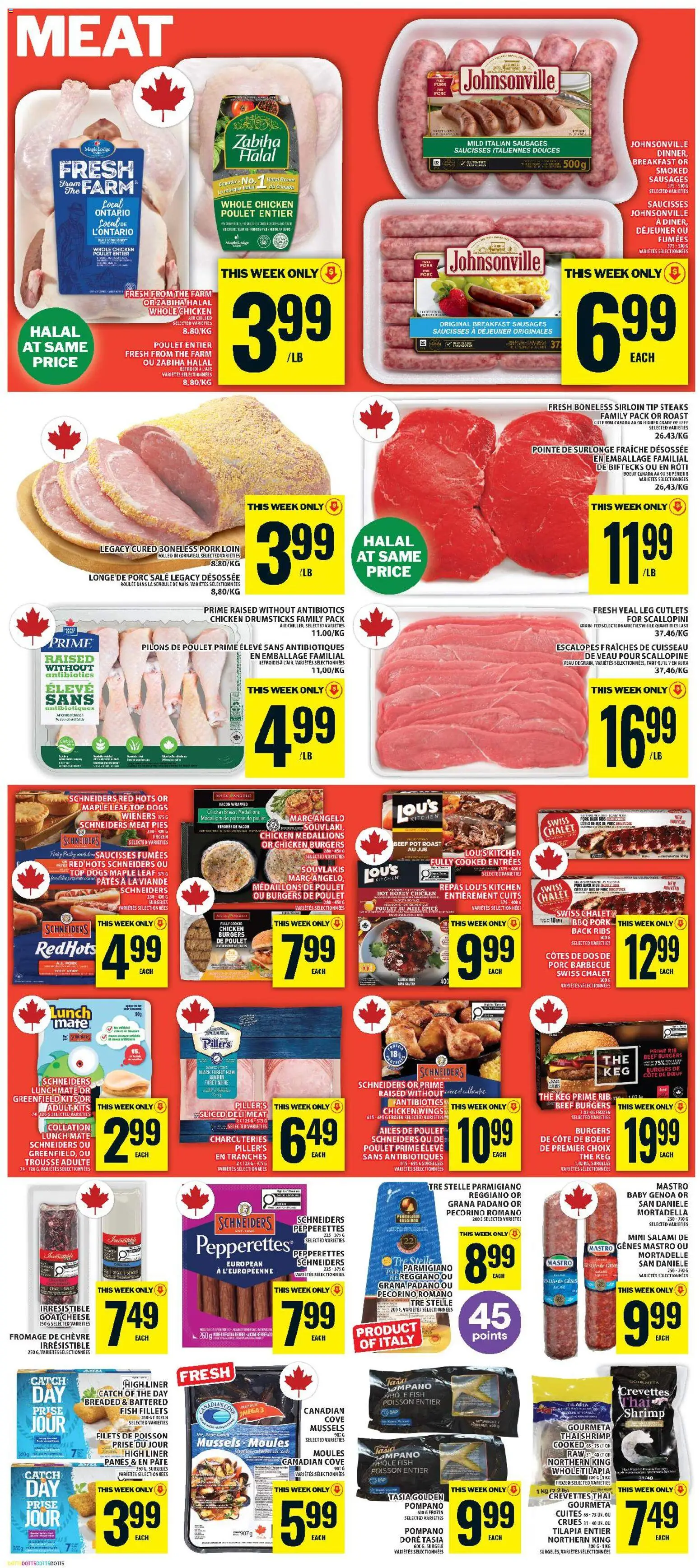 Food Basics flyer valid from Aug 13, 2026 | Page: 4 | Products: Bacon, Sausages, Roast, Honey