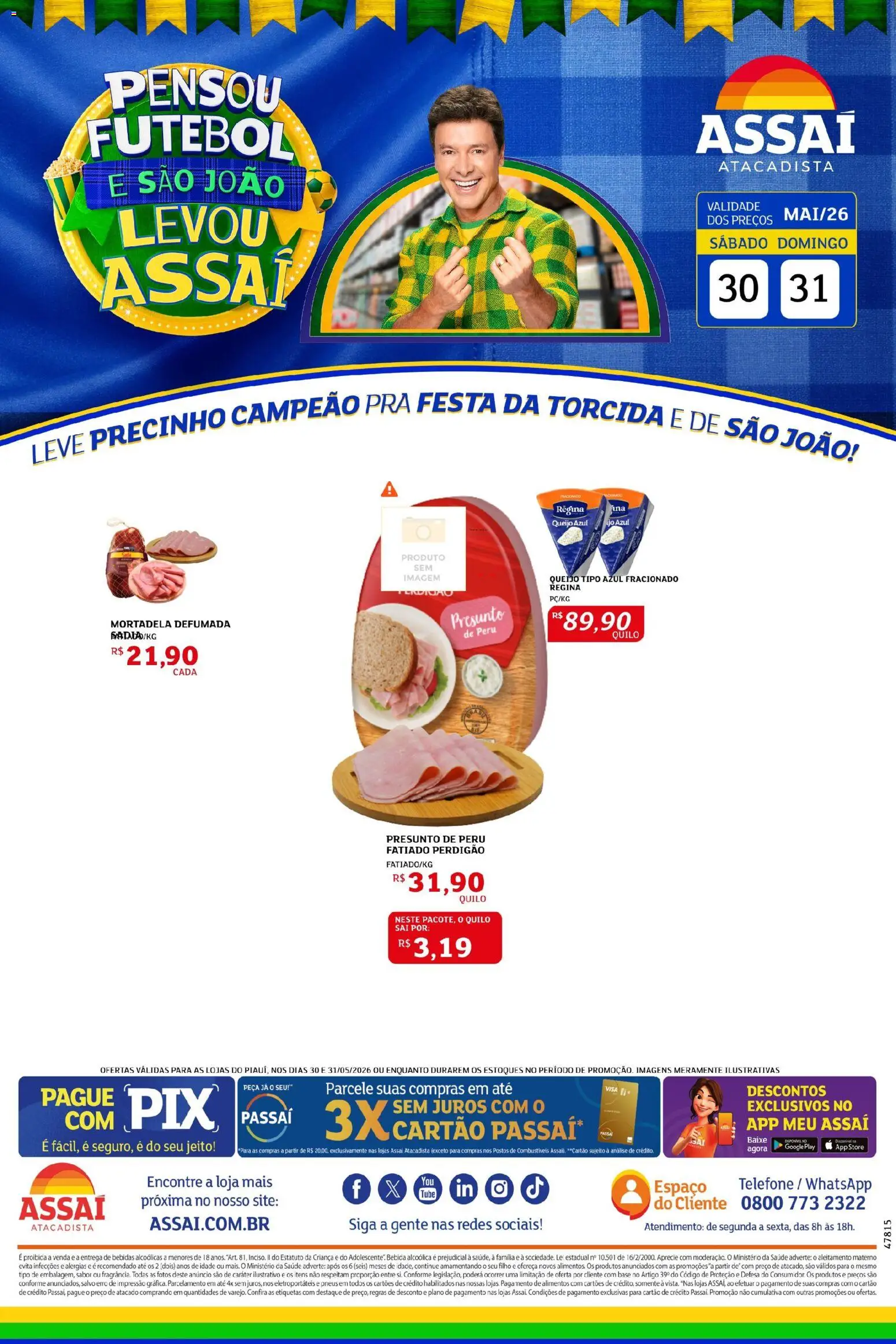 Assaí Atacadista Folheto - válido de 06.06.2026 | Página: 1 | Produtos: Queijo, Presunto, Pneus, Telefone