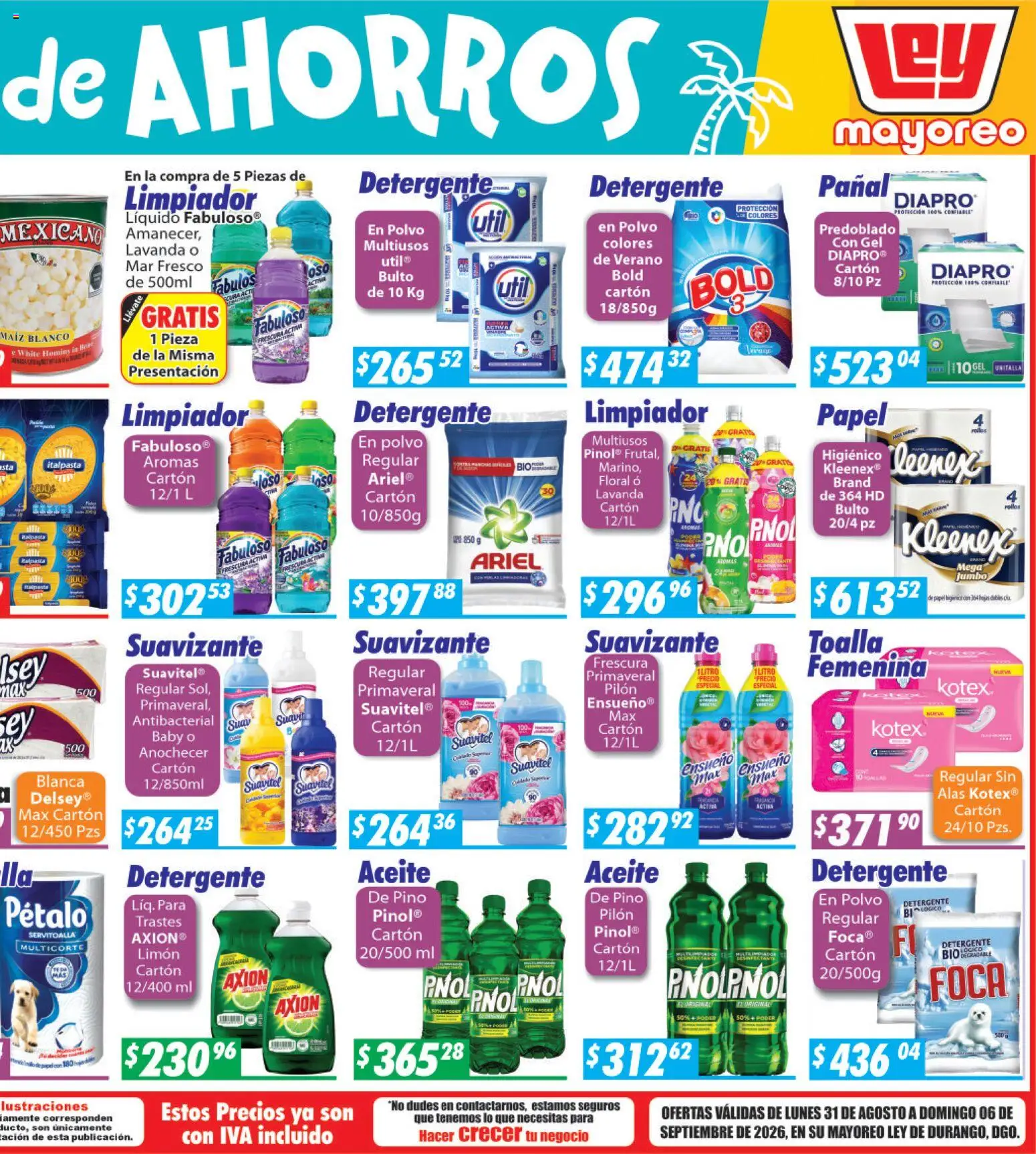 Nuevas ofertas de Casa Ley válidas en toda la República Mexicana desde el 31/08/2026. ¡Encuentra las mejores ofertas en Casa Ley folleto! | Página: 2 | Productos: Maíz, Suavizante, Limpiador, Polvo