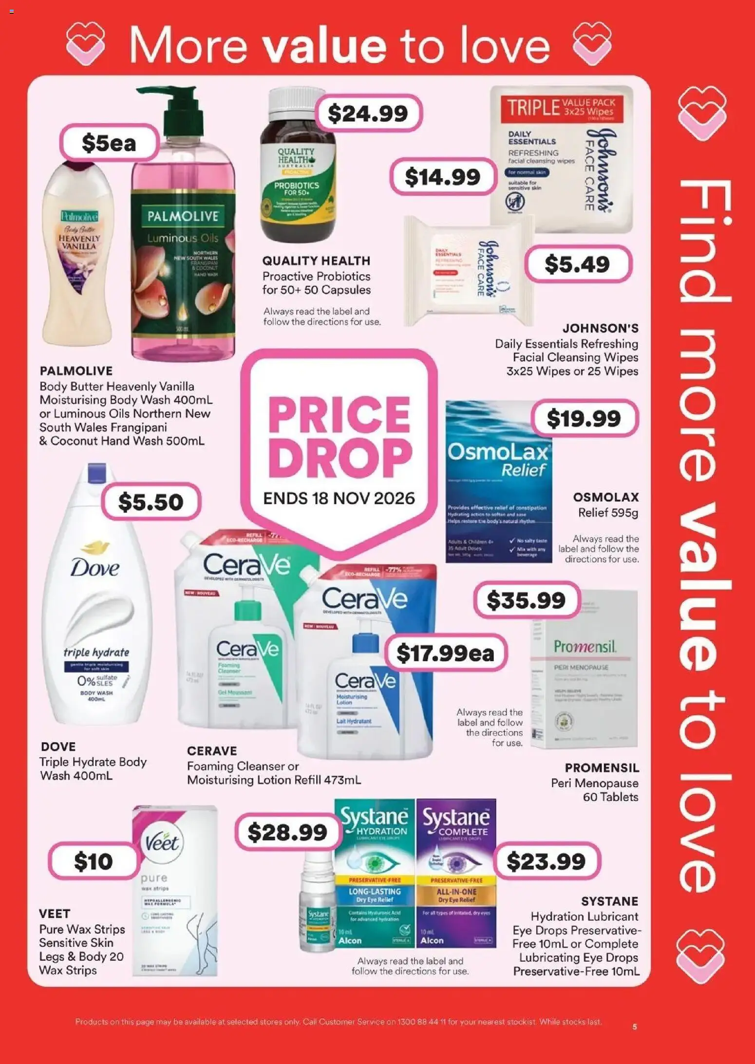 Priceline Pharmacy catalogue Armadale - 27/08/2026 > weekly / monthly specials | Page: 5 | Products: Eye drops, Probiotics, Capsules, Sensitive skin