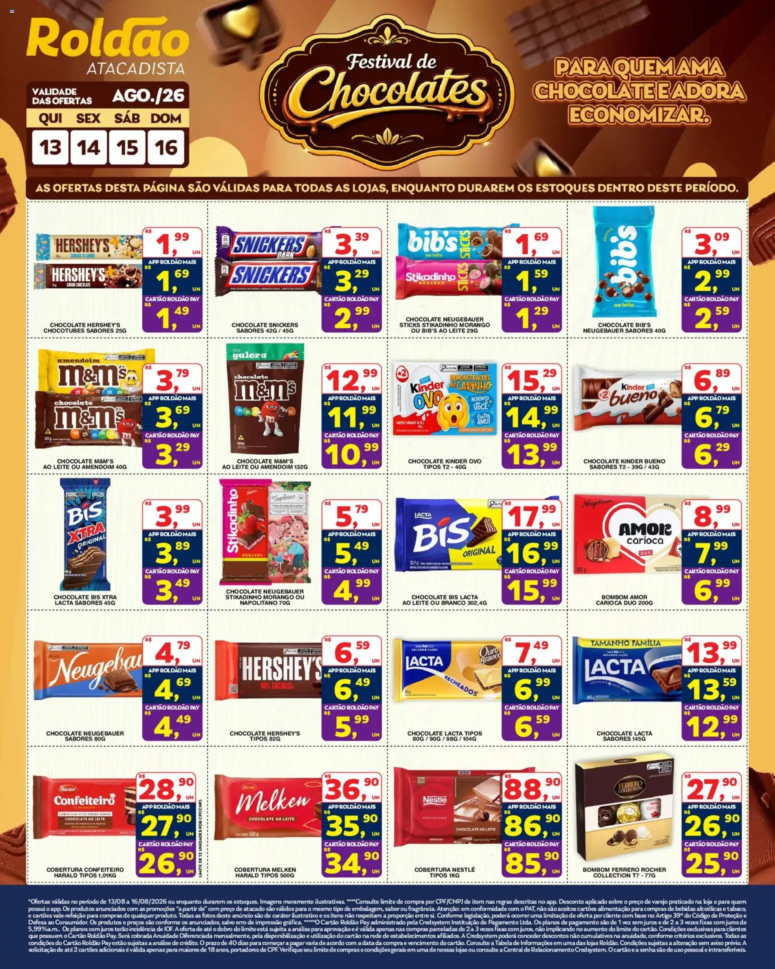 Roldão Folheto - válido de 13/08/2026 | Página: 1 | Produtos: Neugebauer, Base, Ferrero Rocher, Pato