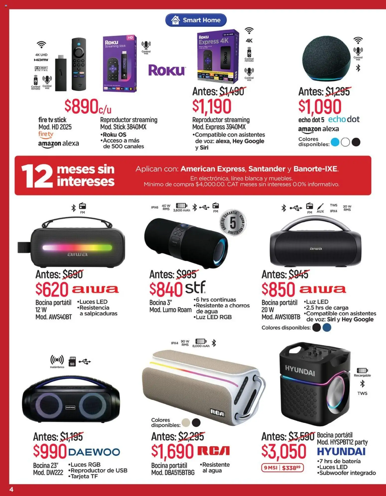 Nuevas ofertas de Chedraui válidas en toda la República Mexicana desde el 15.05.2026. ¡Encuentra las mejores ofertas en Chedraui folleto LLevarte más ! | Página: 4 | Productos: Usb, Reproductor, Bocina, Batería