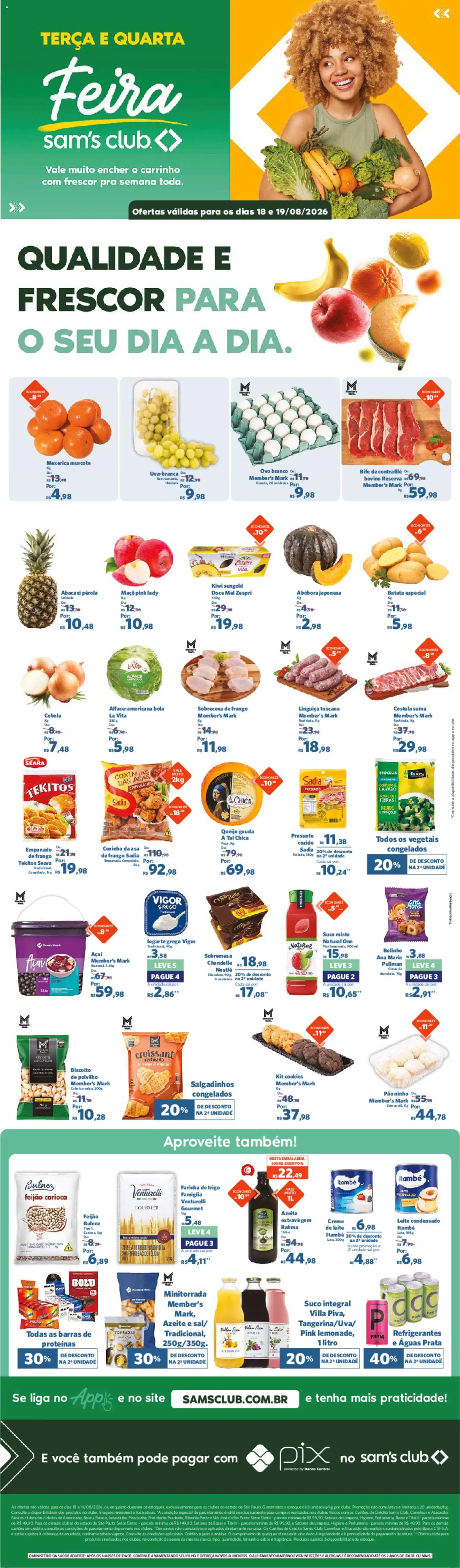 Sam's Club Folheto - válido de 18/08/2026 | Página: 1 | Produtos: Ferro, Cebola, Suco, Frango