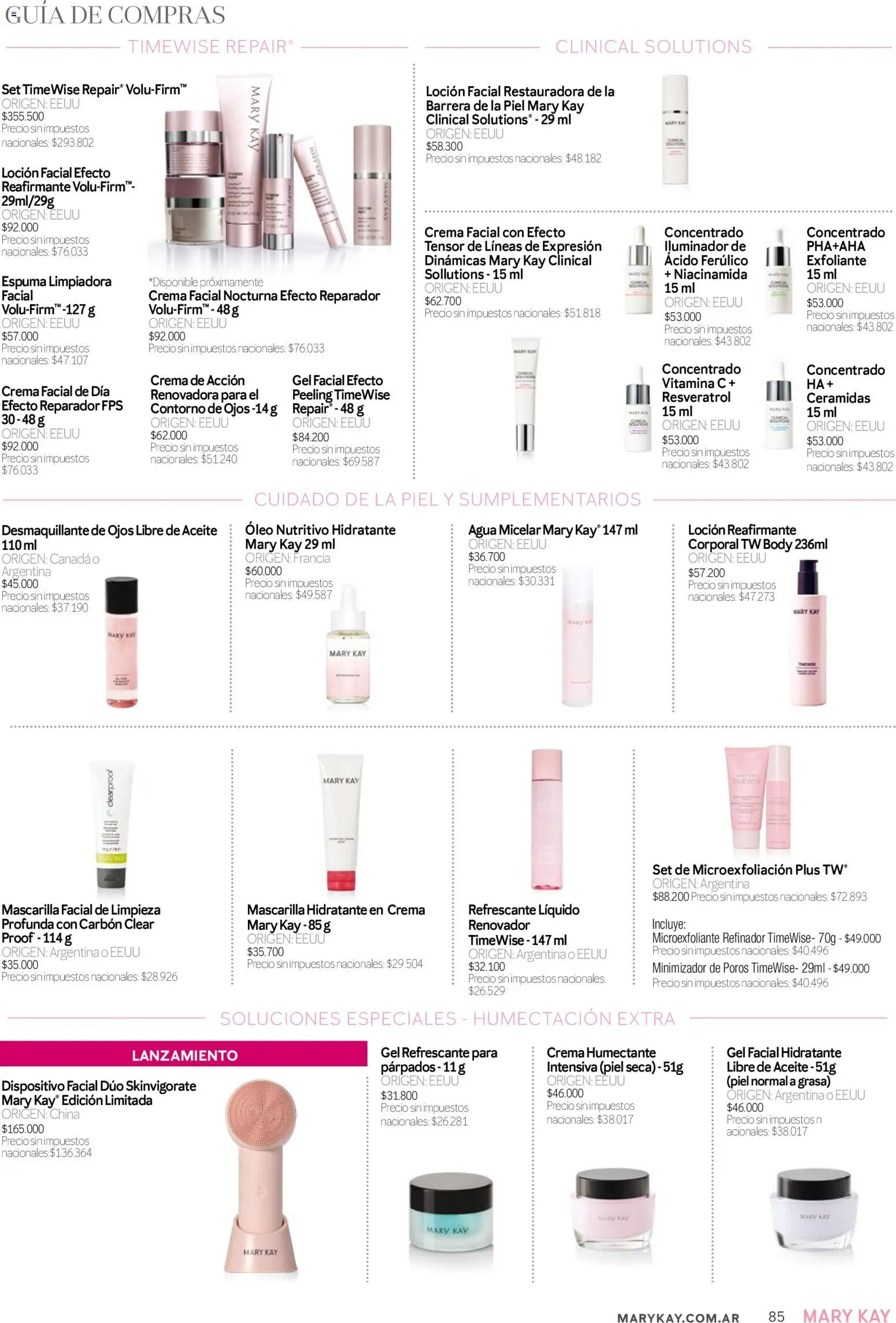 Mary Kay - Catálogo │ válido desde el 01/09/2026 | Página: 85 | Productos: Aceite, Crema facial, Desmaquillante de ojos, Espuma