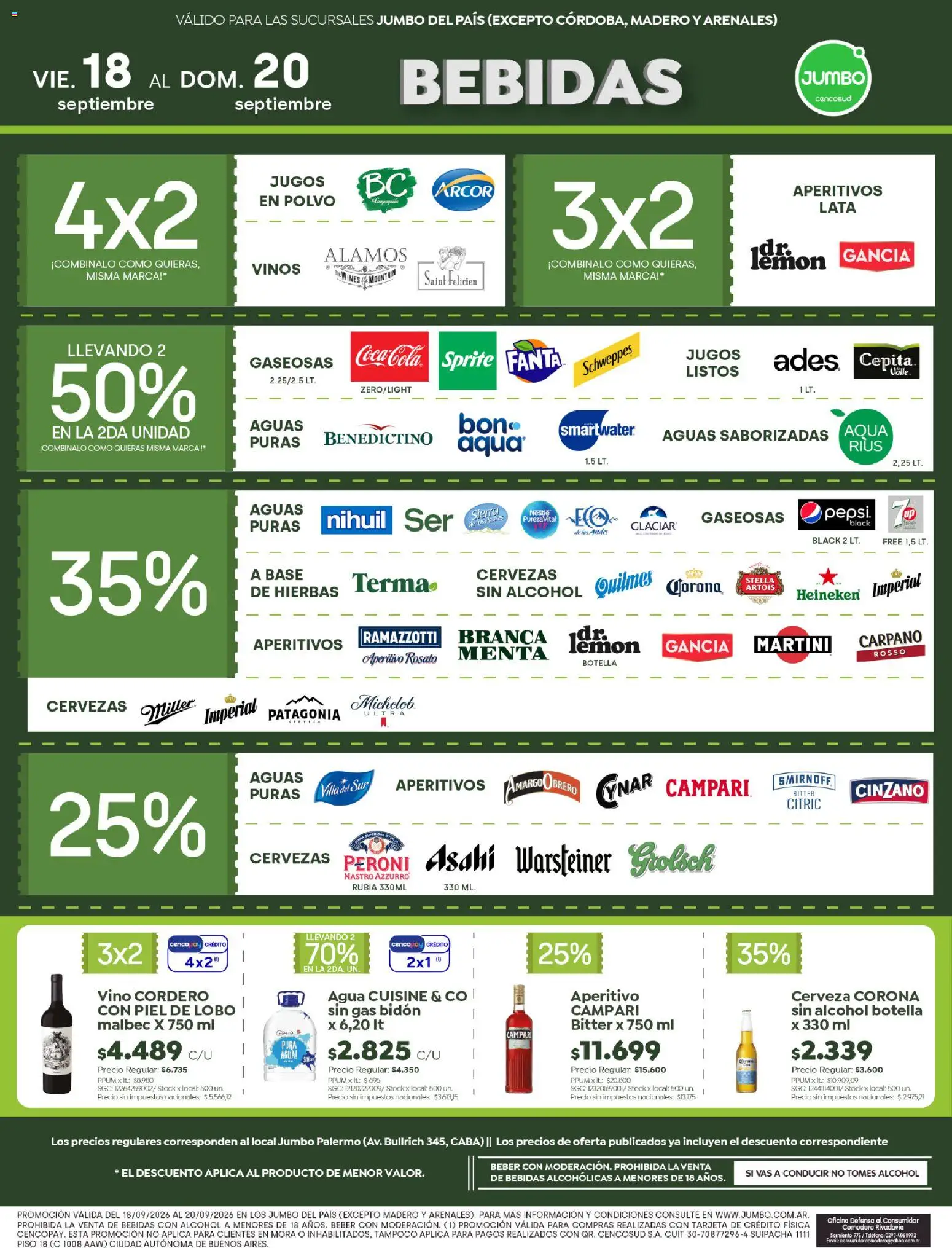 Jumbo - Ofertas | Comodoro │ válido desde el 18/09/2026 | Página: 6 | Productos: Campari, Bidón, Cordero, Vino