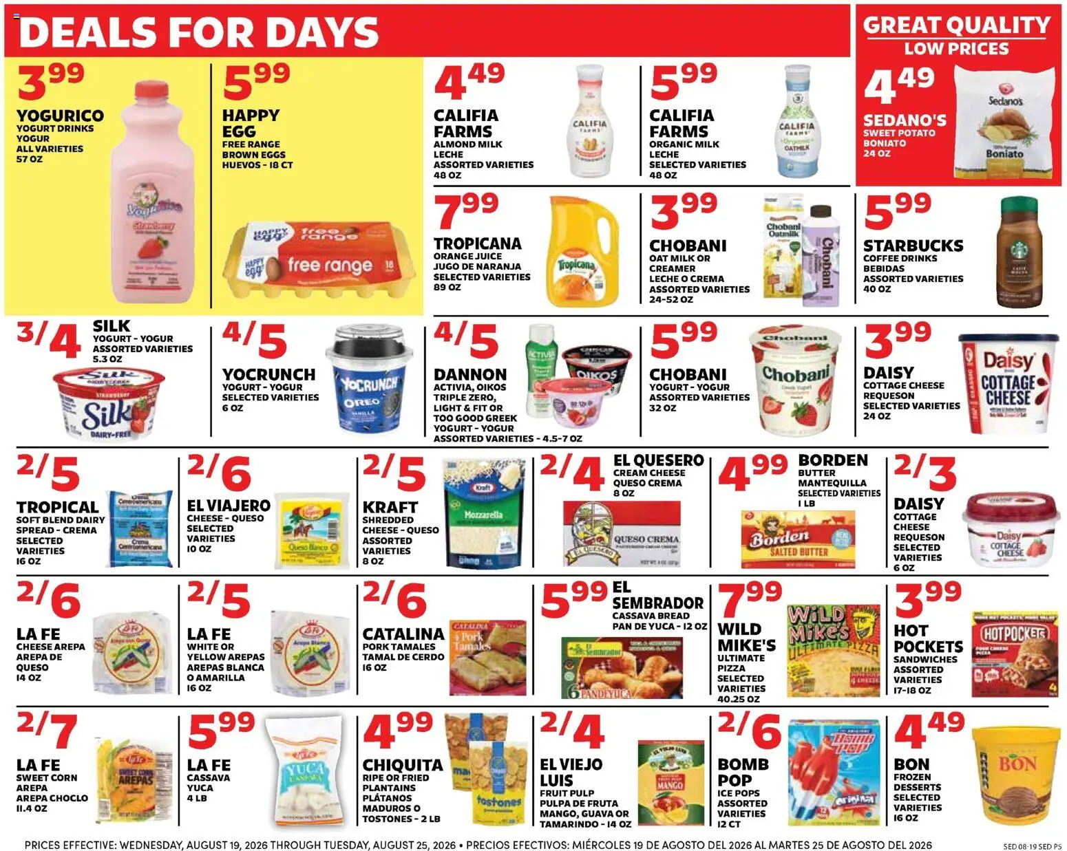 Sedano's Weekly Ad - valid from 08/19/2026 | Page: 5 | Products: Spread, Milk, Fruit, Vanilla