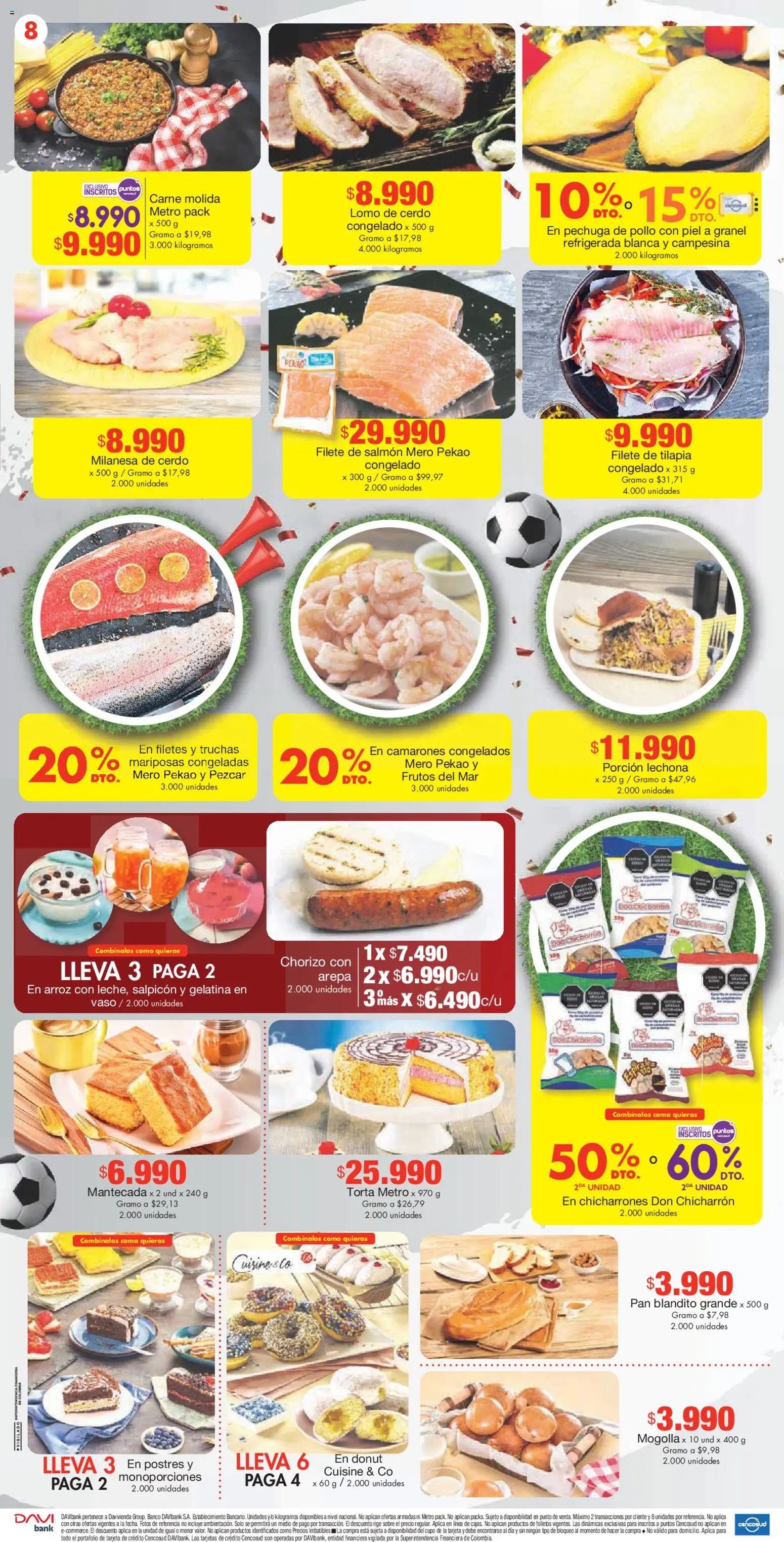 Metro revista - valida desde el 11.06.2026 | Página: 8 | Productos: Pollo, Arepa, Gelatina, Milanesa