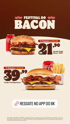 Burger King ofertas Festival do Bacon - Pré-Visualização do folheto da loja Burger King, válido de 12/08/2026