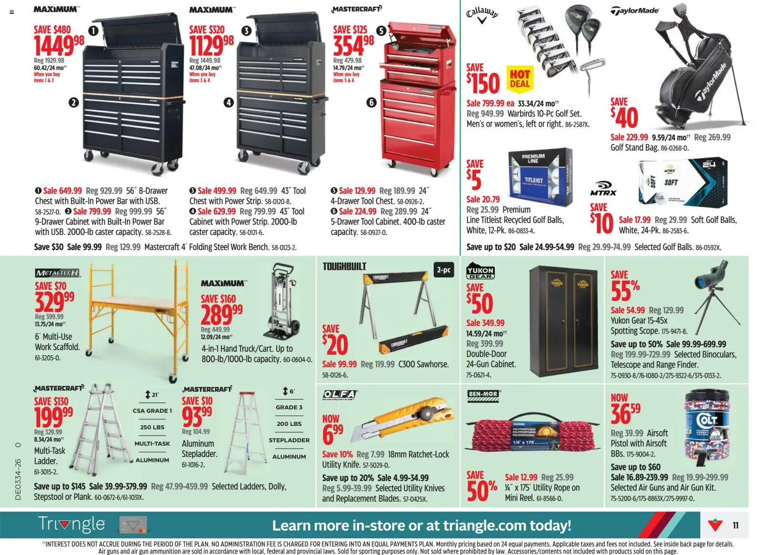 Canadian Tire flyer valid from Aug 20, 2026 | Page: 11 | Products: Knives, Cabinet