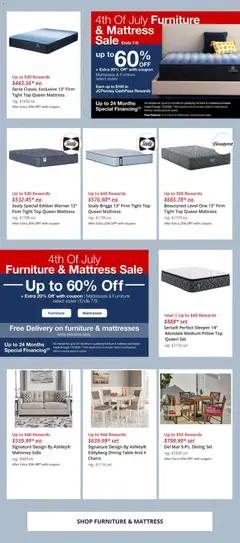 Preview of JCPenney weekly ads valid from 07/02/2026 | Page: 3 | Products: Mattress, Pillow, Sofa, Table