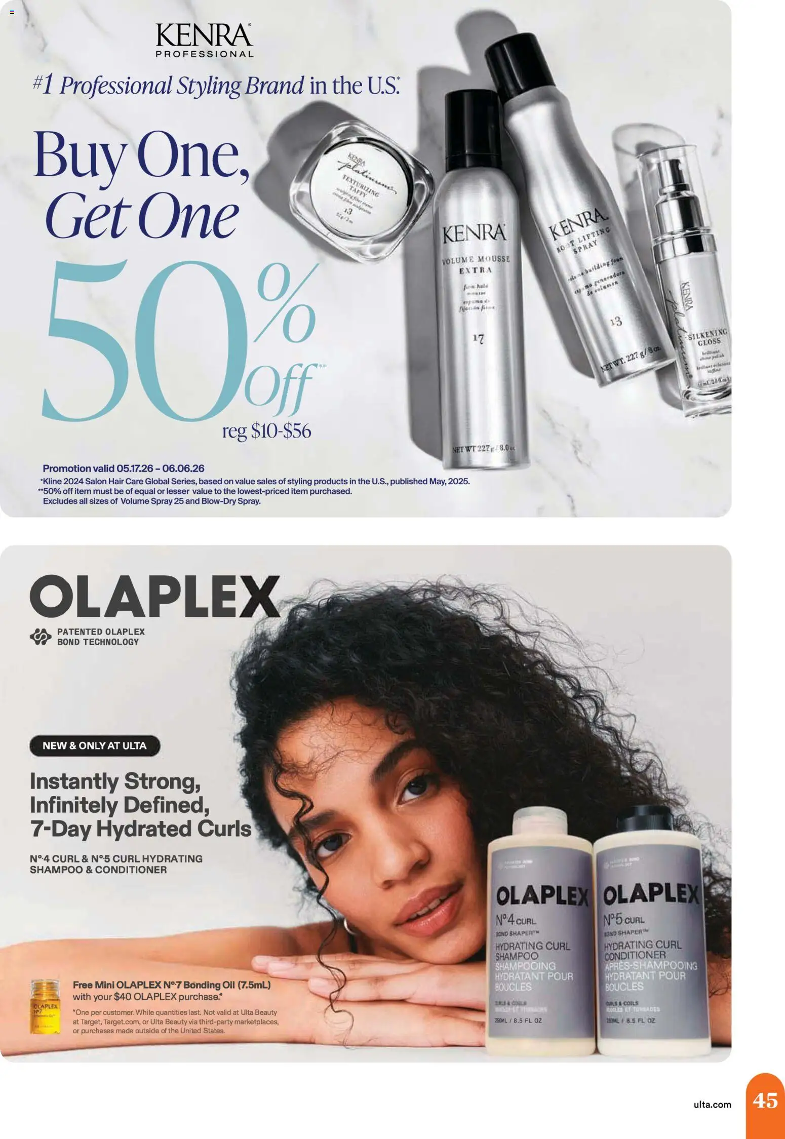 Ulta Beauty Weekly Ad - valid from 17.05.2026 | Page: 45 | Products: Shampoo, Conditioner, Oil