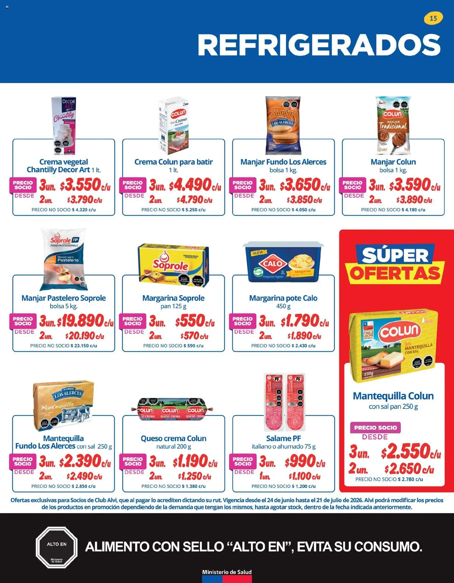 Alvi catálogo │ válido desde el 23.06.2026 | Página: 15 | Productos: Bolsa, Margarina, Pan, Salame