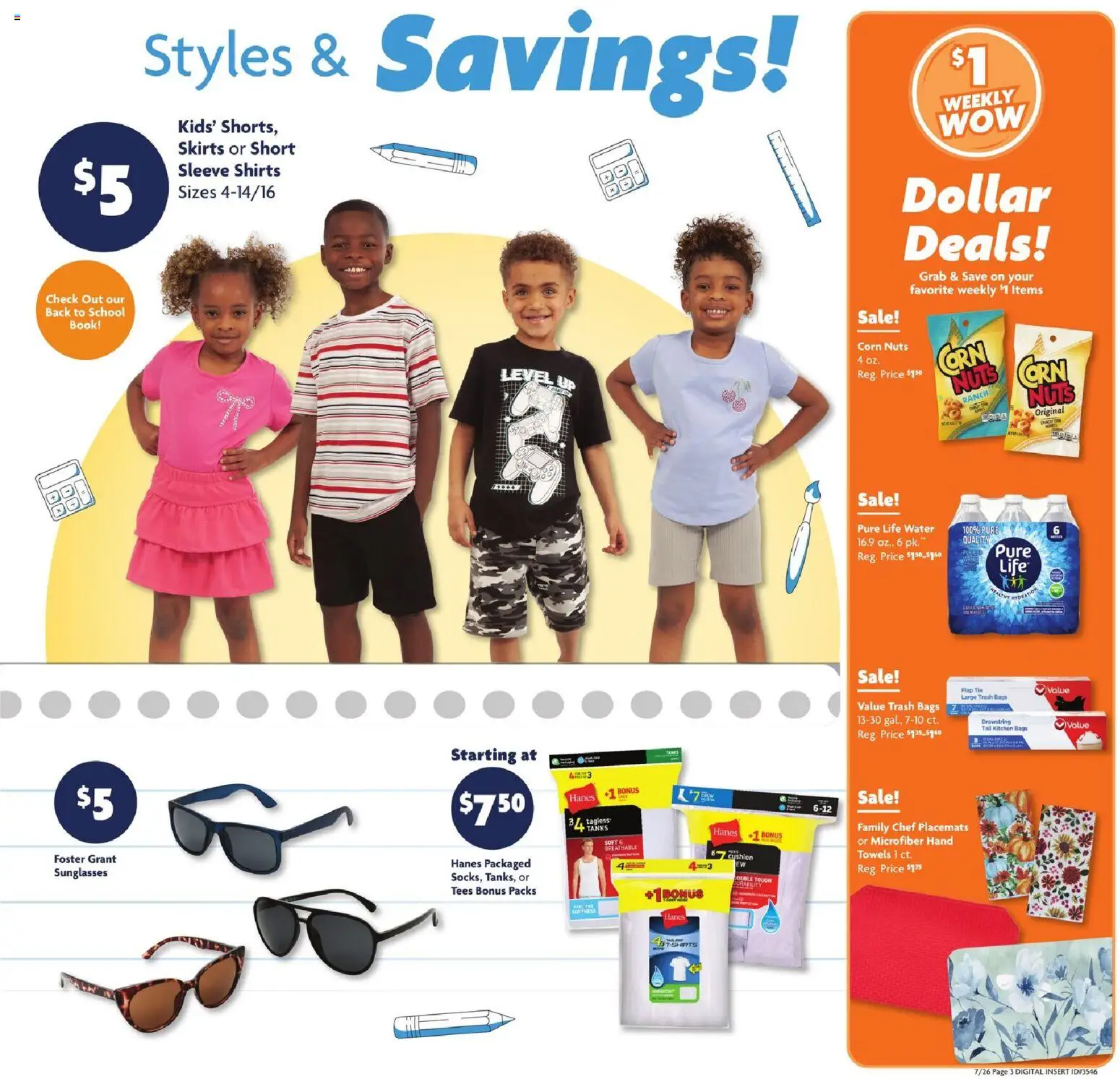 Family Dollar Current Ad - TX - valid from 07/26/2026 | Page: 7 | Products: Skirts, Nuts, Water, Cushion