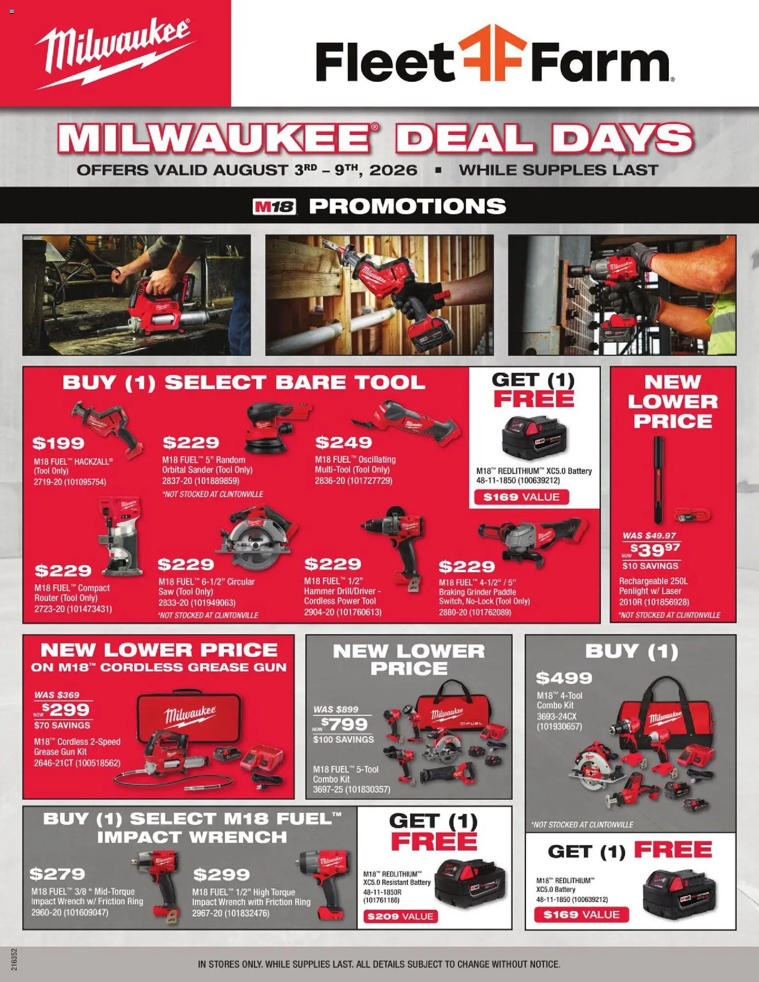 Mills Fleet Farm Milwaukee Deal Days - valid from 08/03/2026 | Page: 2 | Products: Saw, Sander, Battery, Orbital Sander