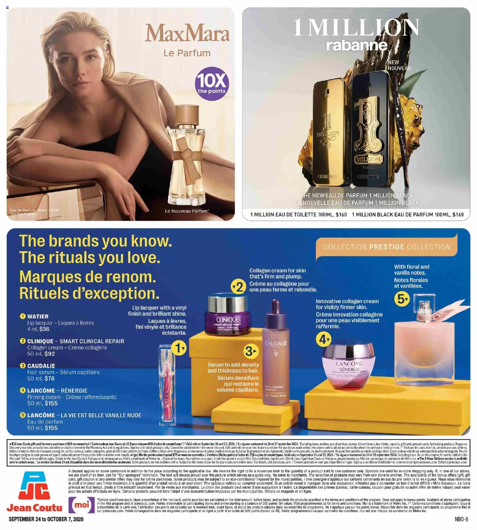 Jean Coutu flyer valid from Sep 24, 2026 | Page: 6 | Products: Eau de toilette, Vanilla, Box, Toilette