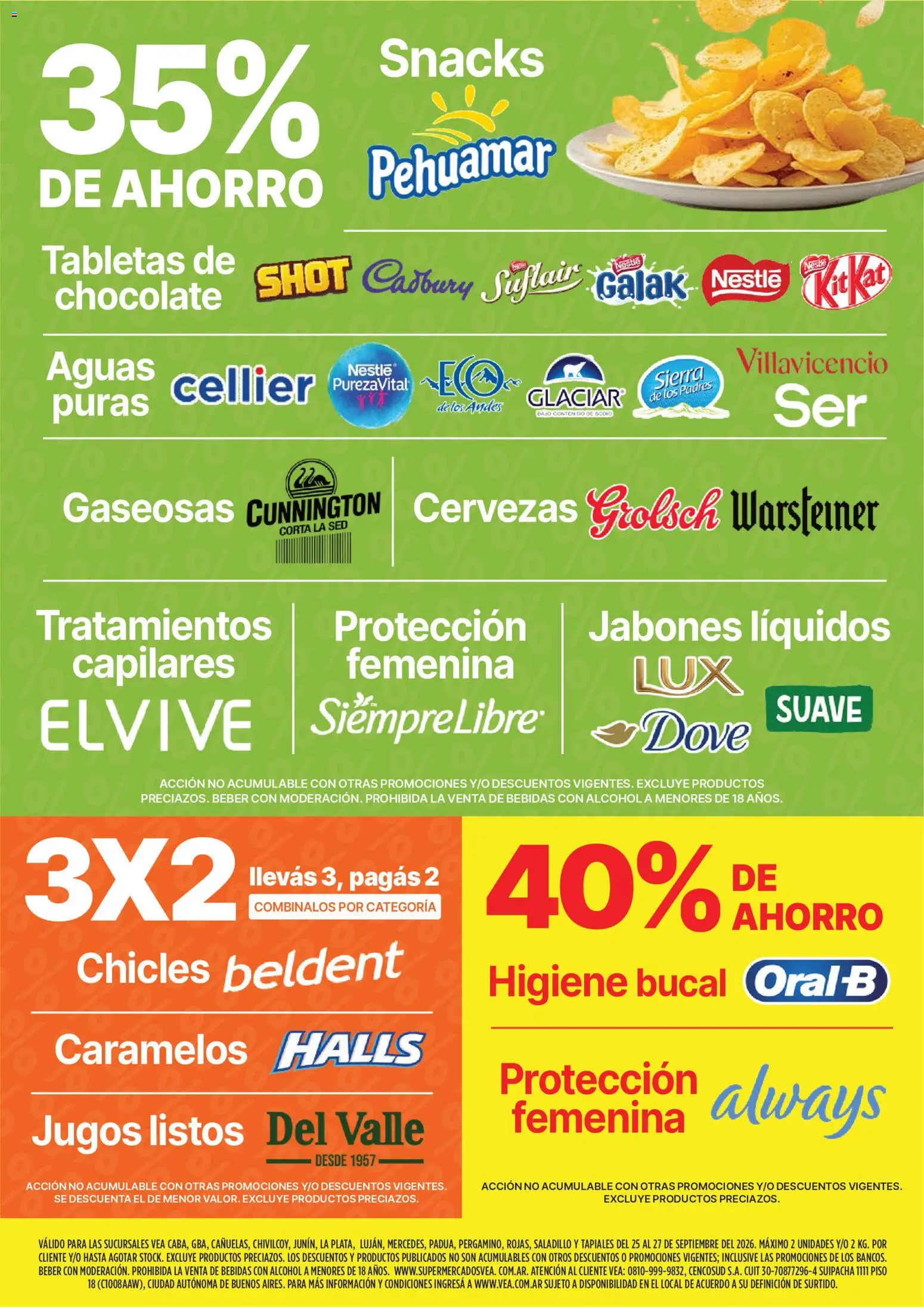 Vea - Fin de semana de ahorro | Amba Lejania │ válido desde el 25/09/2026 | Página: 5 | Productos: Higiene bucal, Chocolate, Snacks, Sierra