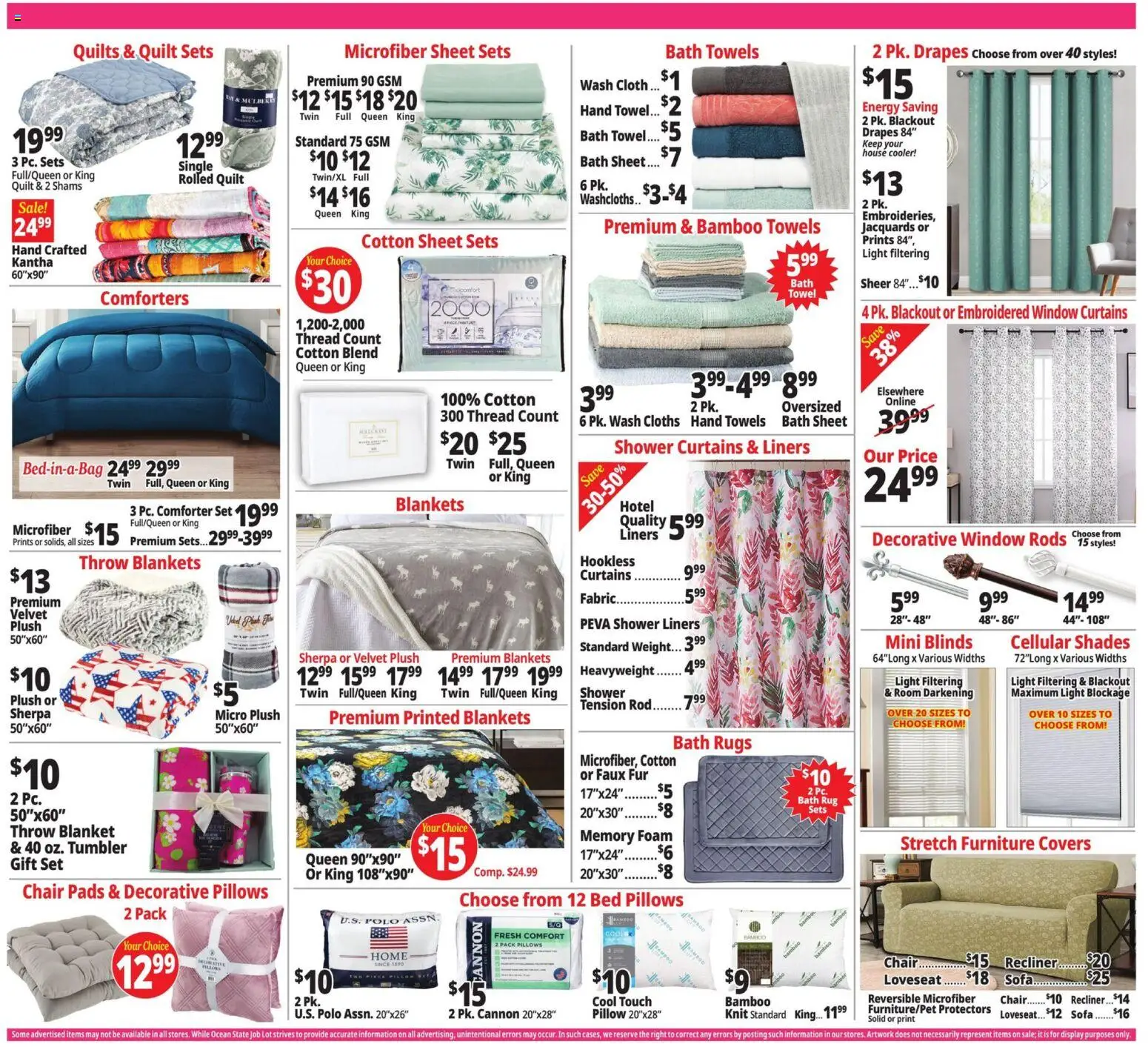 Ocean State Job Lot Weekly Ad - valid from 18.06.2026 | Page: 15 | Products: Bed, Pillow, Recliner, Rod