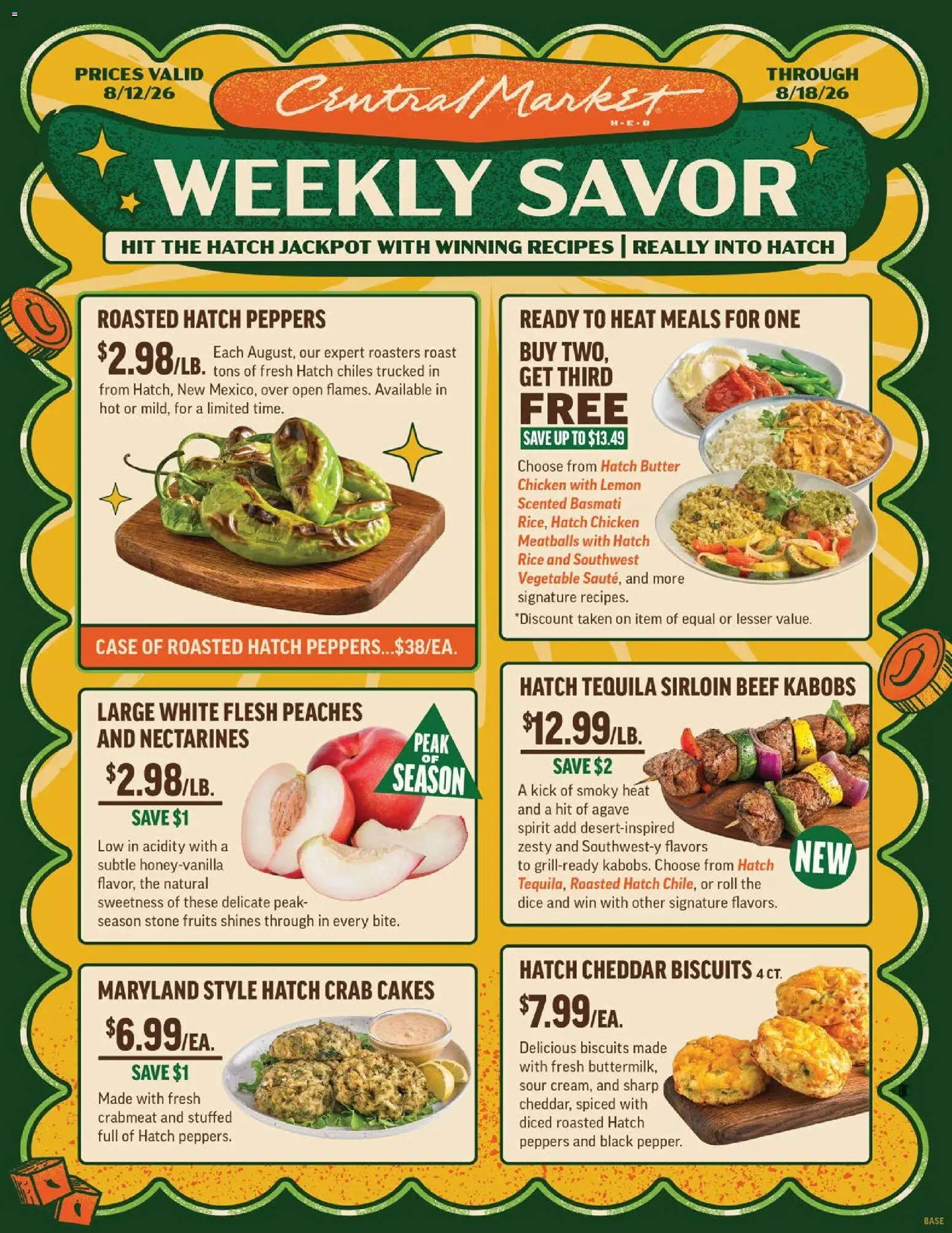 Central Market Weekly Ad - valid from 08/12/2026 | Page: 1 | Products: Peppers, Chicken, Fruits, Lemon