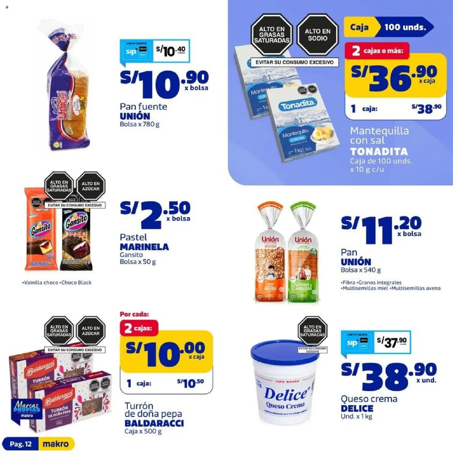 Catálogo Makro válido desde 13/08/2026 | Página: 12 | Productos: Vainilla, Mantequilla, Queso crema, Azúcar