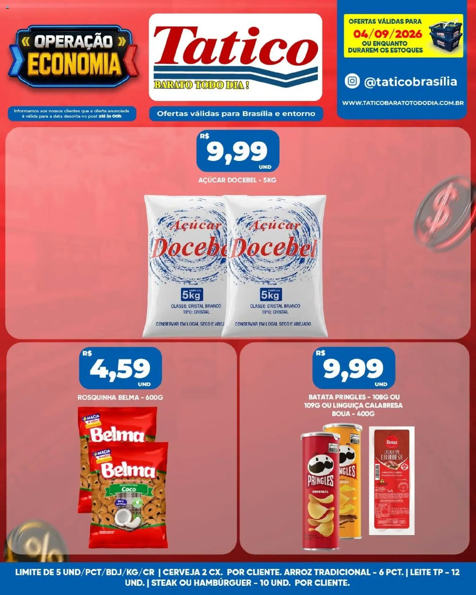 Tatico Folheto - válido de 04/09/2026 | Página: 5 | Produtos: Steak, Linguiça, Açúcar, Batata