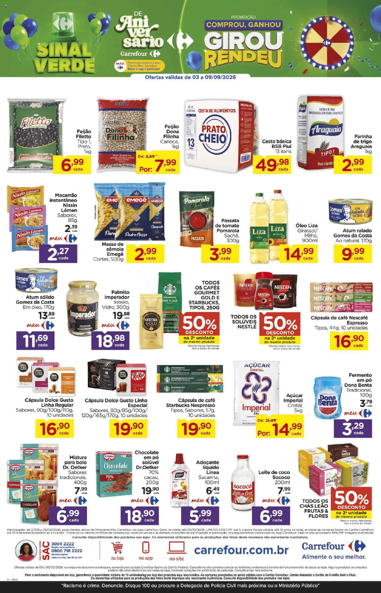 Carrefour Bairro Folheto - válido de 03/09/2026 | Página: 8 | Produtos: Tomate, Feijão, Farinha, Macarrão instantâneo