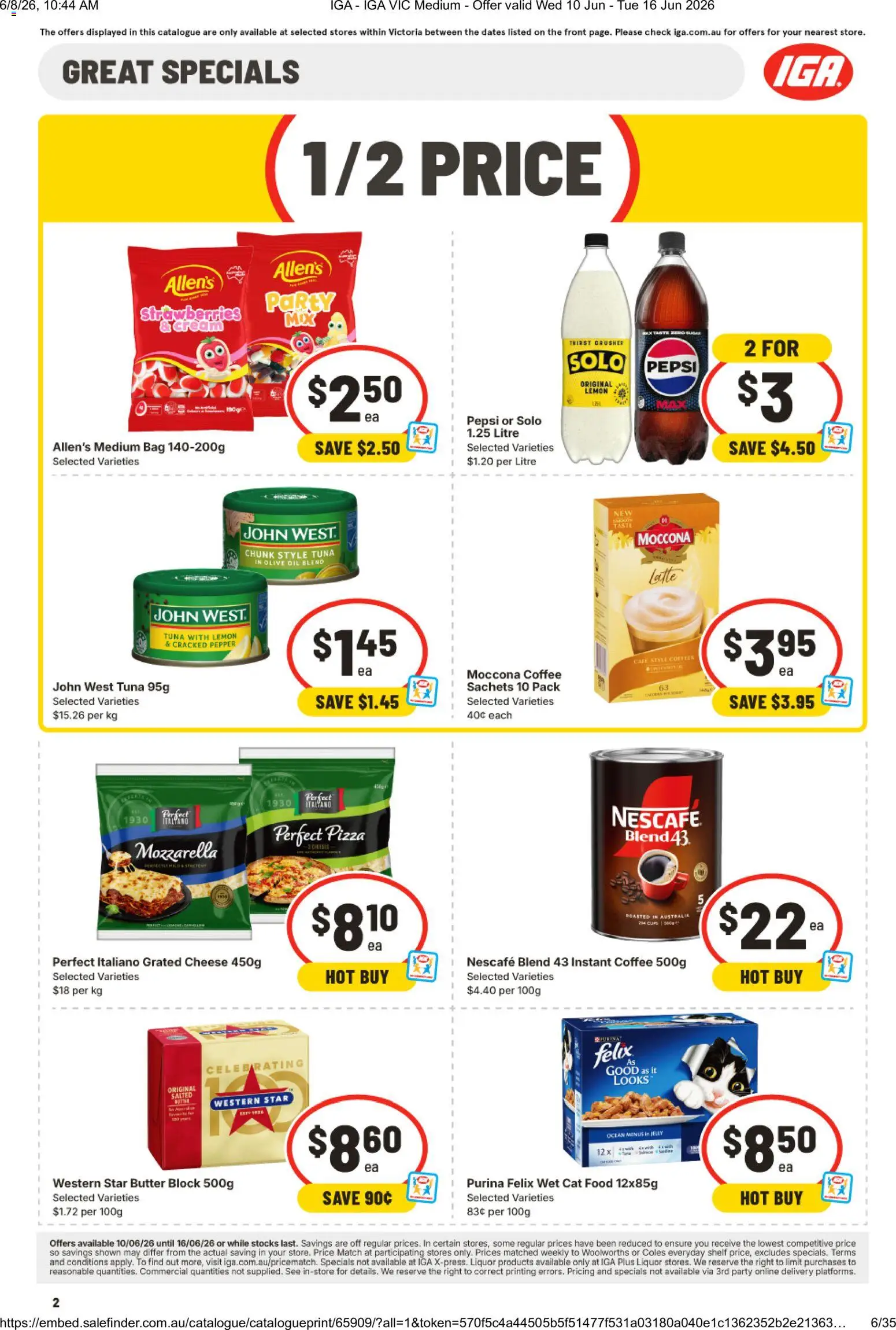 IGA catalogue - valid from 10.06.2026 | Page: 3 | Products: Shelf, Cheese, Strawberries, Tuna