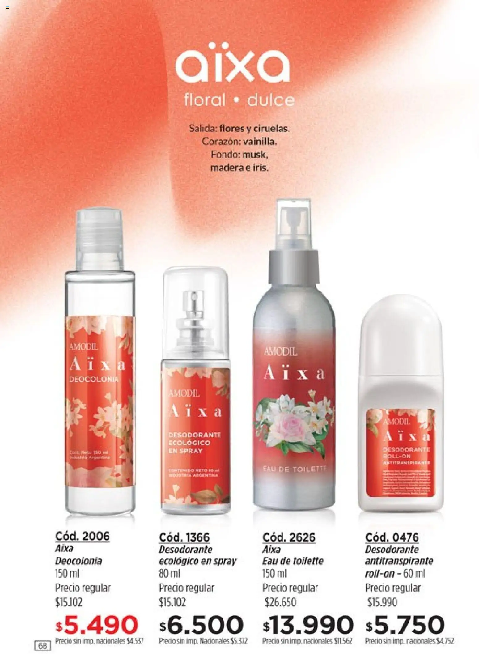 Catálogo Amodil Campaña 12 │ válido desde el 30/06/2026 | Página: 68 | Productos: Eau de toilette, Desodorante, Antitranspirante