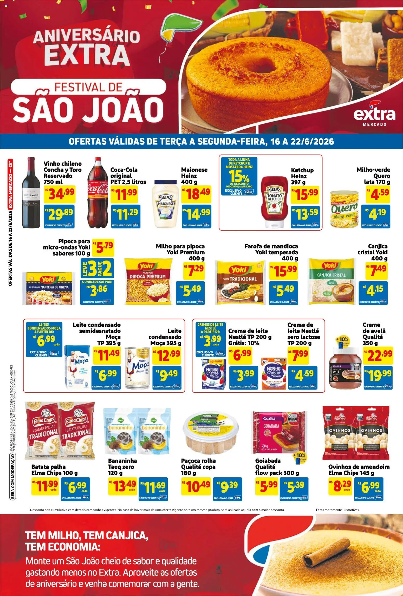 Extra Folheto - válido de 16.06.2026 | Página: 3 | Produtos: Brita, Vinho, Copa, Pipoca