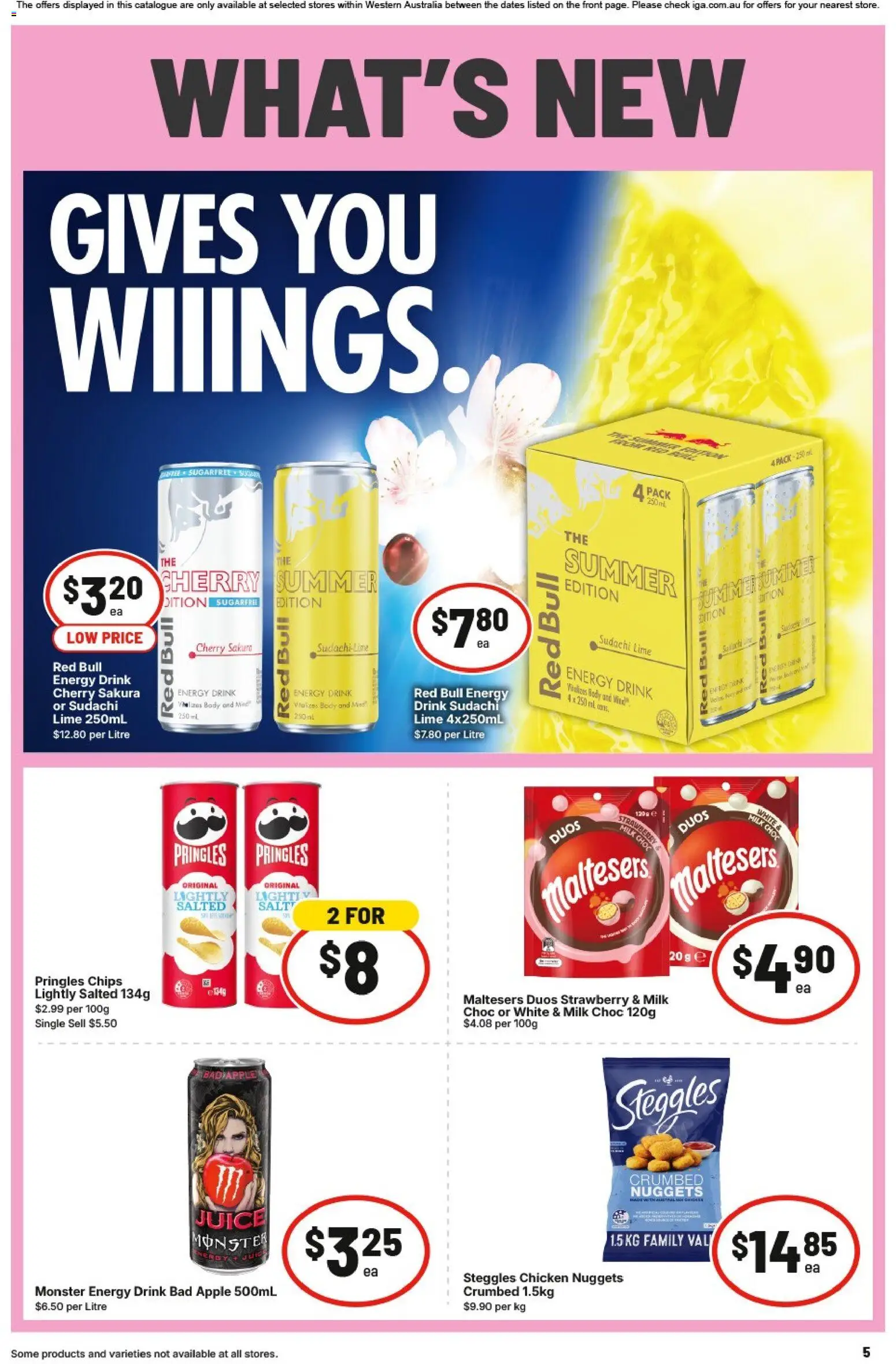 IGA catalogue - valid from 26/08/2026 | Page: 5 | Products: Energy drink, Juice, Chicken, Red Bull