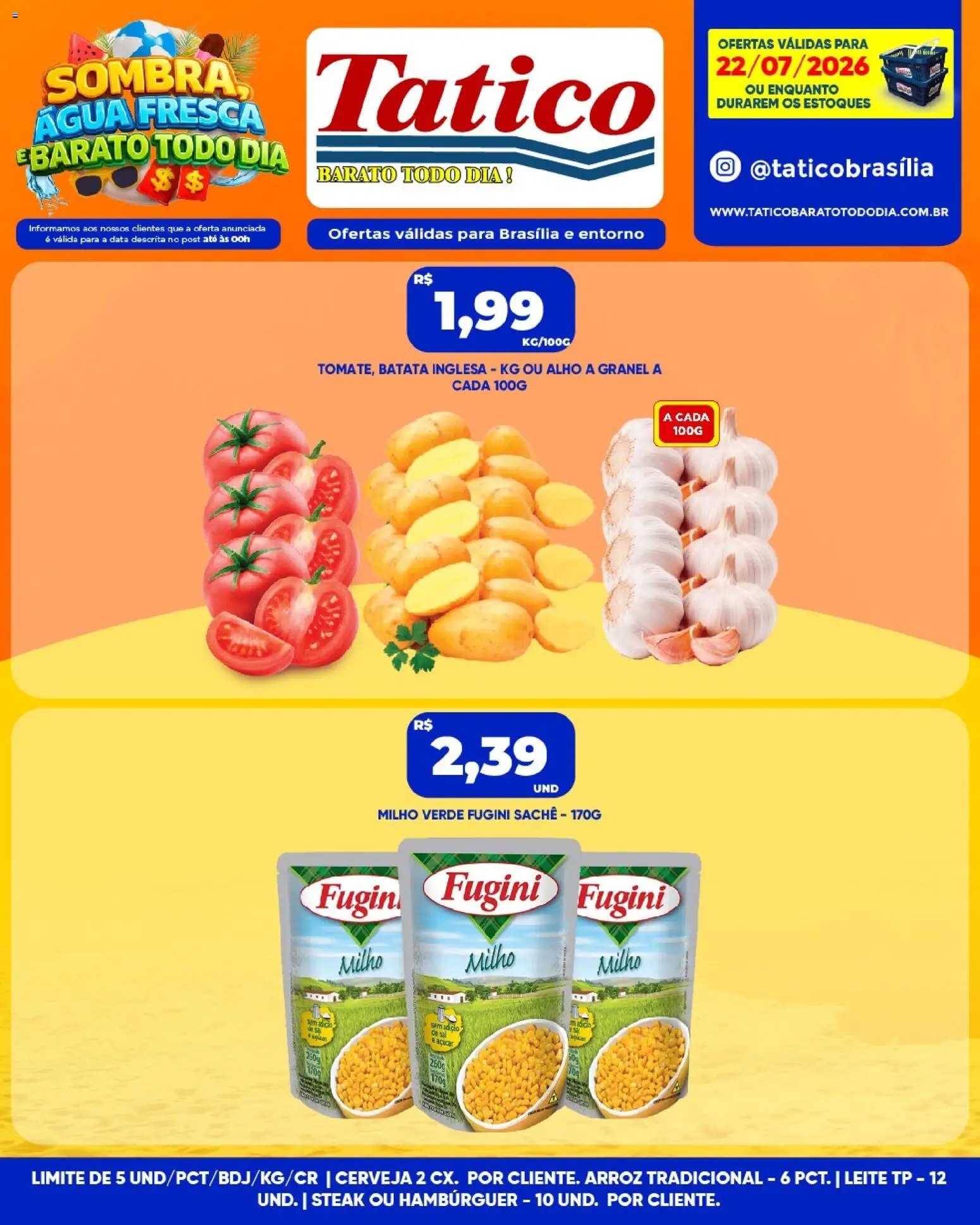 Tatico Folheto - válido de 23/07/2026 | Página: 29 | Produtos: Alho, Milho verde, Cerveja, Açúcar