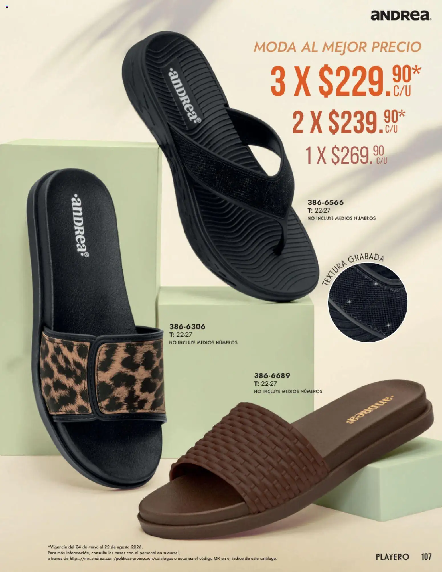 Nuevas ofertas de Andrea válidas en toda la República Mexicana desde el 24.05.2026. ¡Encuentra las mejores ofertas en Andrea catálogo Verano! | Página: 107