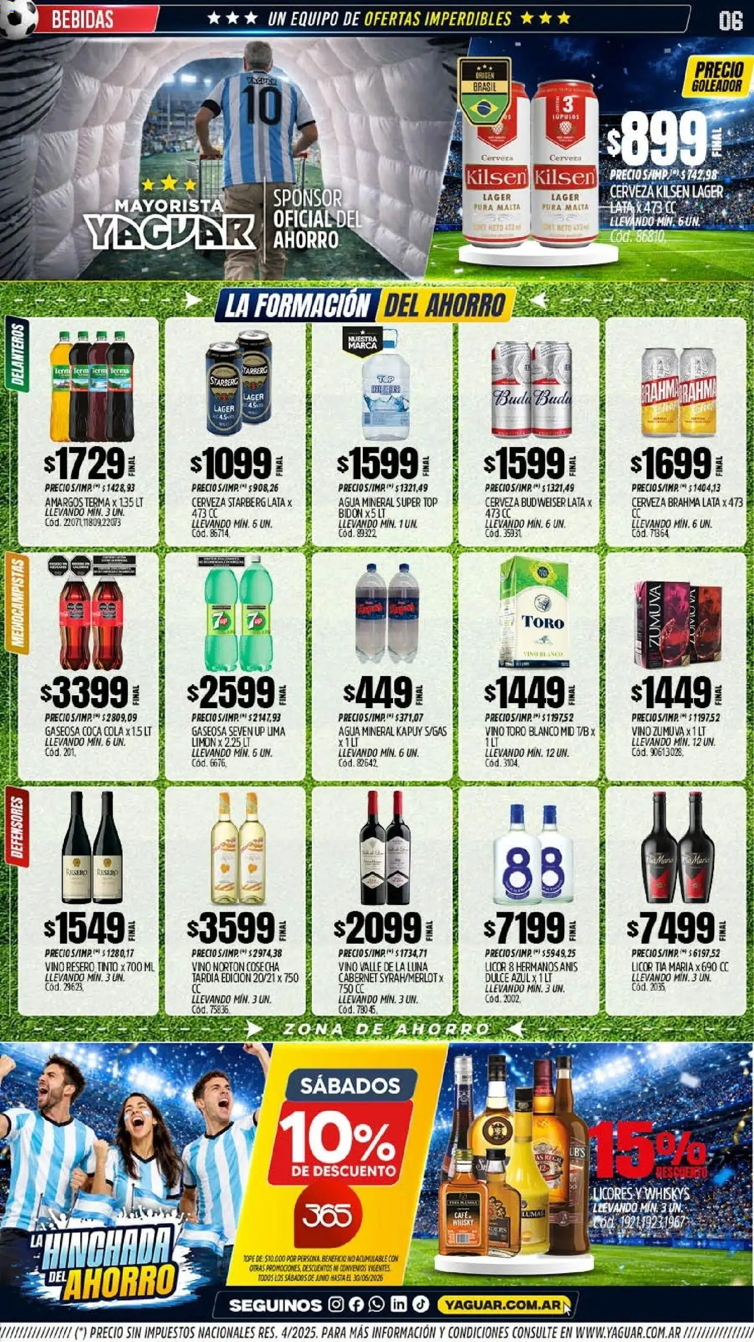 Yaguar - Oferta Semanal Chaco │ válido desde el 01.06.2026 | Página: 6 | Productos: Whisky, Gaseosa, Limón, Vino