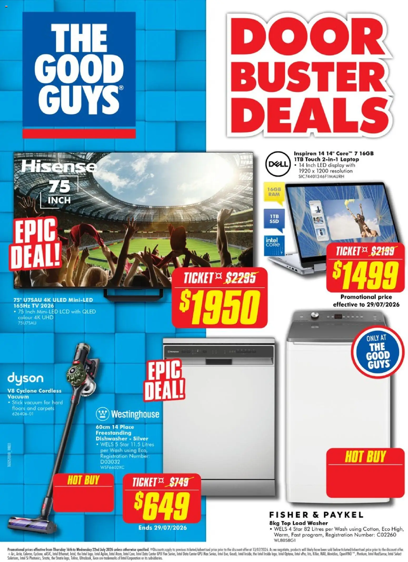 The Good Guys catalogue - valid from 16/07/2026 | Page: 2 | Products: Door, Tv, Laptop, Washer