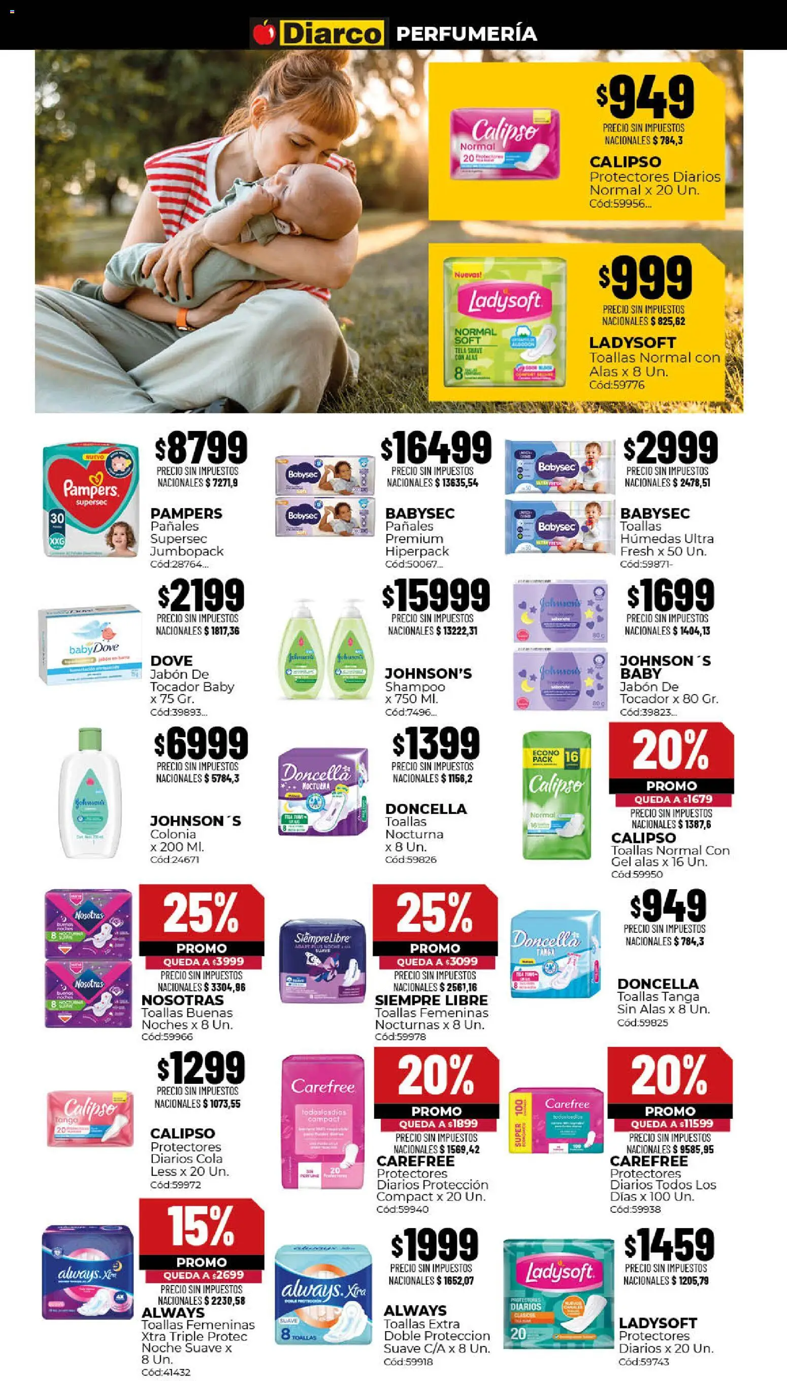 Diarco - Ofertas Sur │ válido desde el 10/08/2026 | Página: 12 | Productos: Toallas, Shampoo, Jabón, Protectores diarios