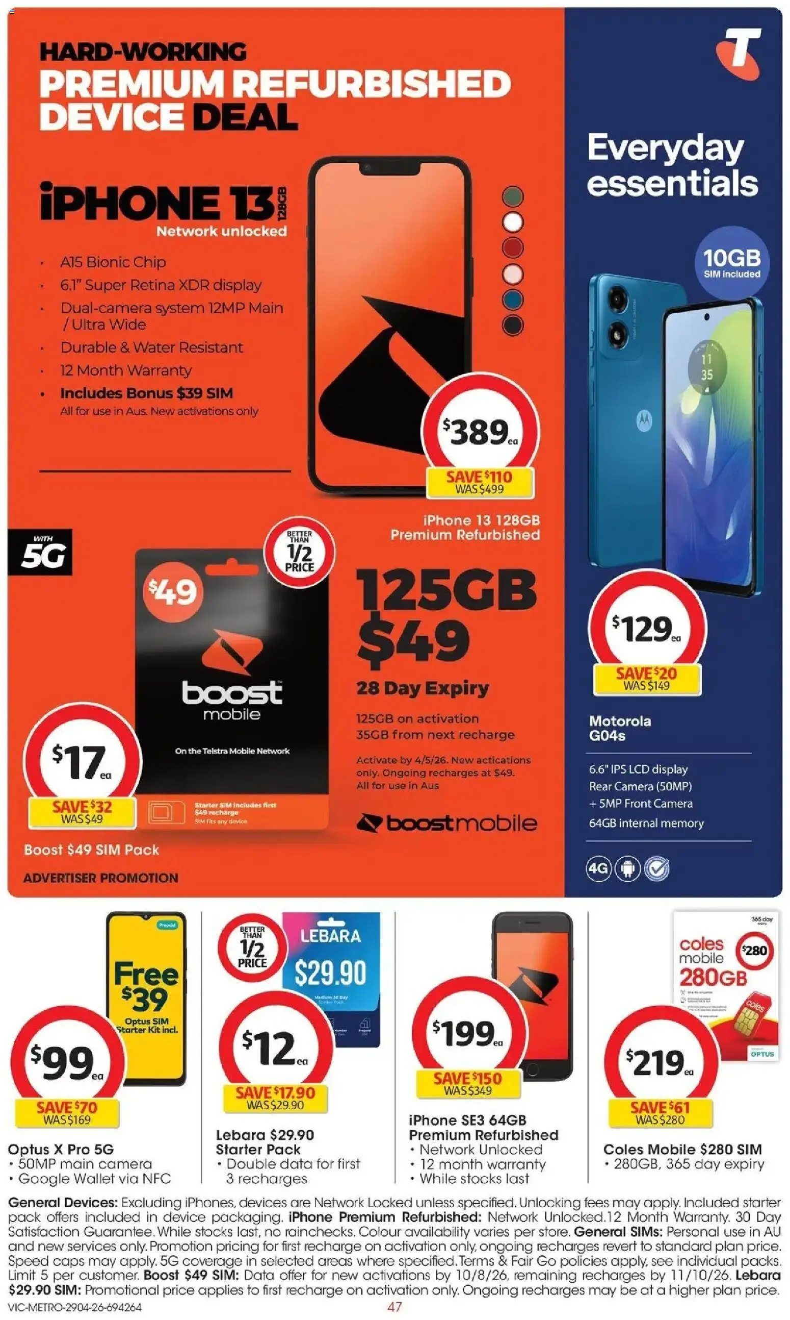 Coles catalogue - valid from 28.04.2026 | Page: 47 | Products: Water, Wallet, Device, Iphone