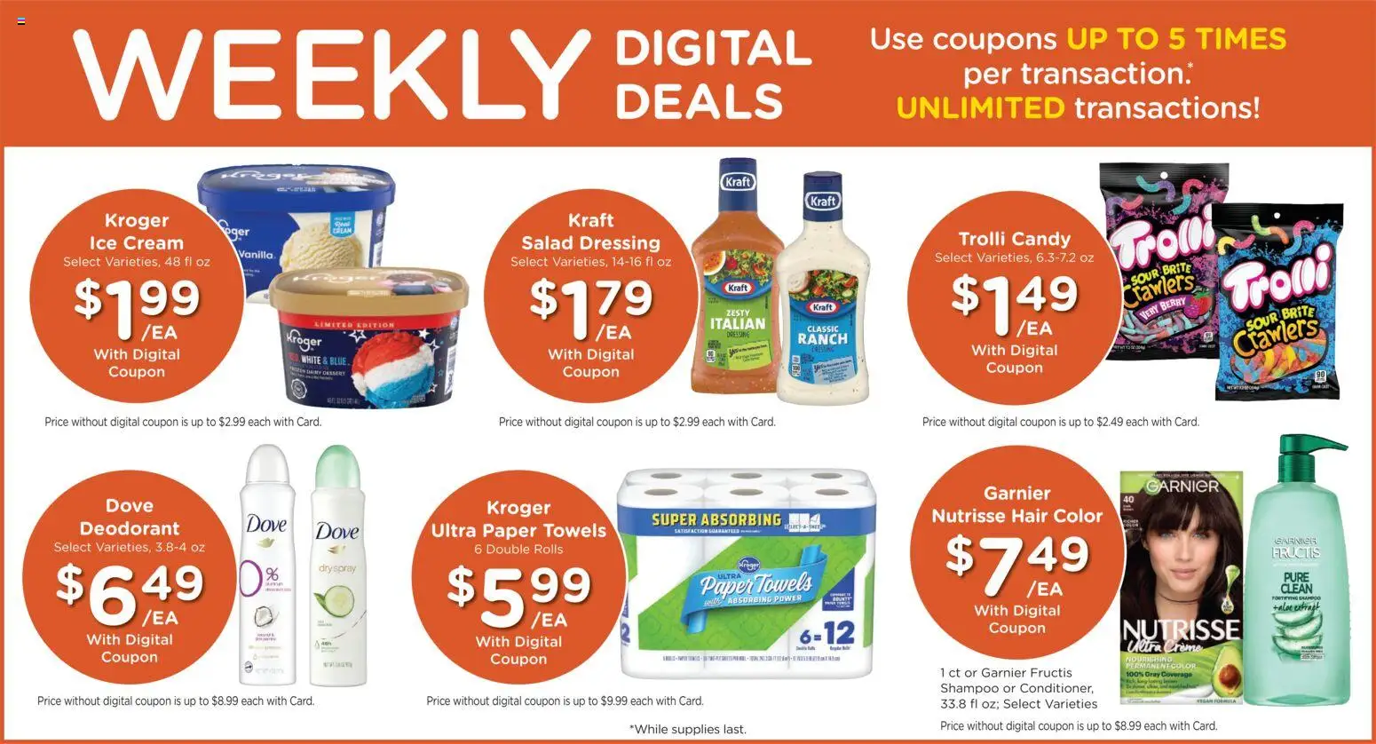 Kroger Weekly Ad - valid from 20.05.2026 | Page: 3 | Products: Deodorant, Cream, Ice cream, Salad