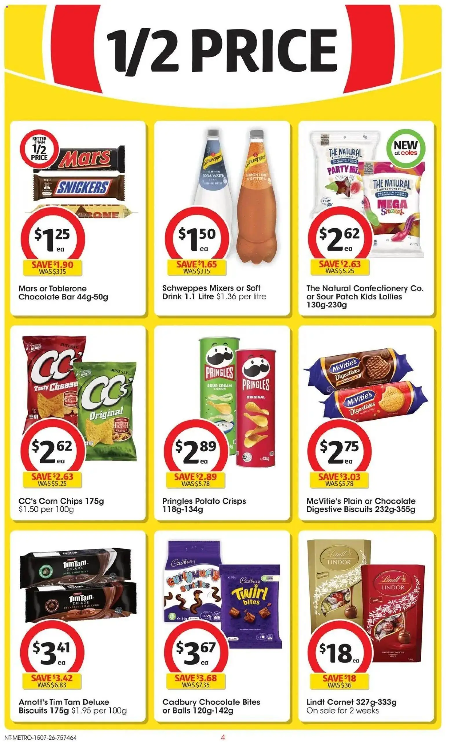 Coles catalogue - valid from 15/07/2026 | Page: 4 | Products: Sour cream, Lollies, Chips, Biscuits