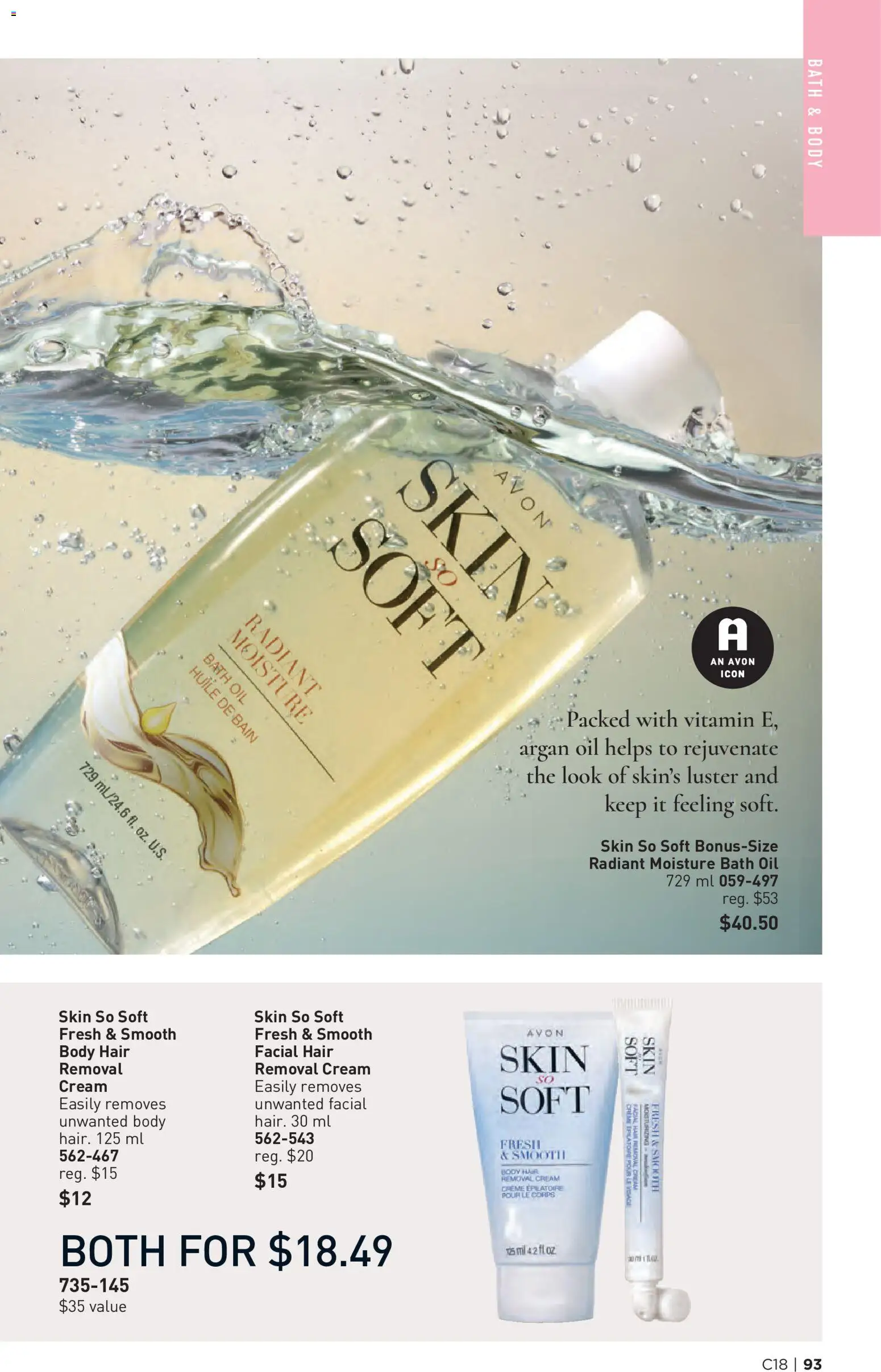 Avon flyer valid from Aug 27, 2026 | Page: 93 | Products: Cream, Bath, Oil, Ham