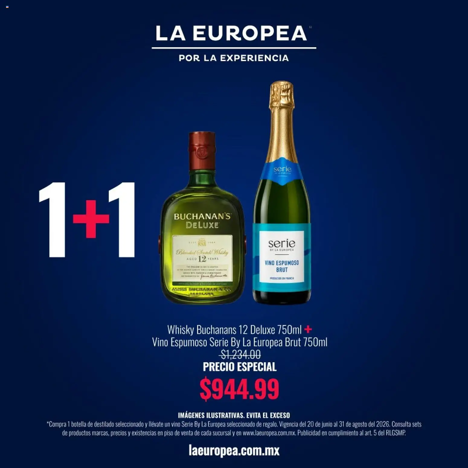 Nuevas ofertas de La Europea válidas en toda la República Mexicana desde el 20/06/2026. ¡Encuentra las mejores ofertas en La Europea catálogo Ofertas! | Página: 3 | Productos: Botella, Vino, Whisky