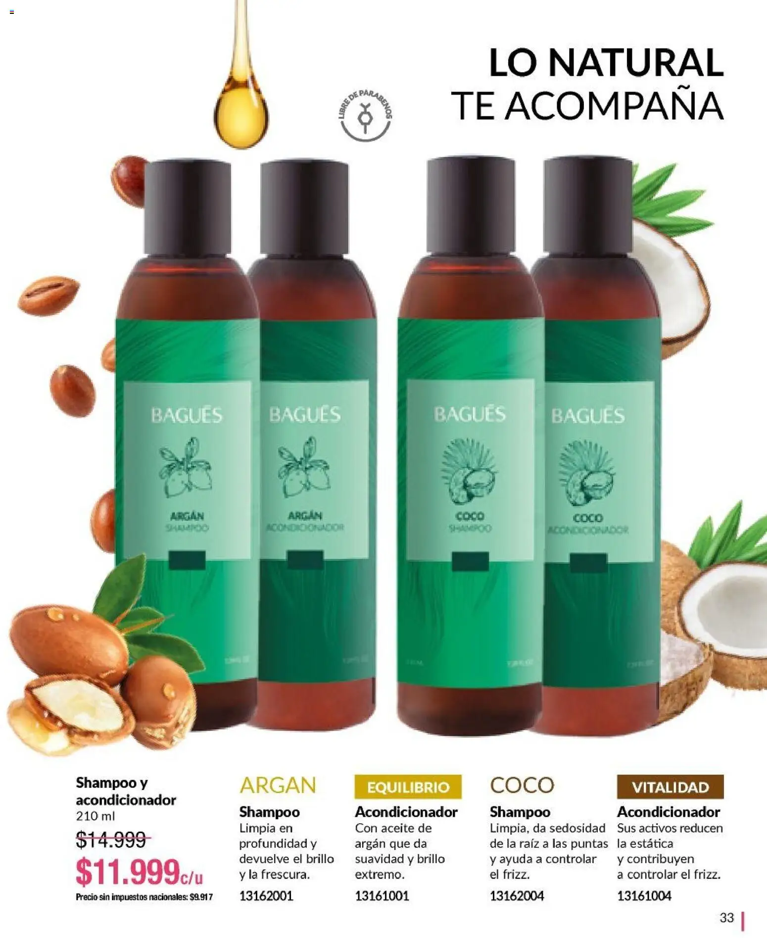 Bagués - Catálogo │ válido desde el 04.05.2026 | Página: 33 | Productos: Shampoo, Acondicionador, Brillo, Té