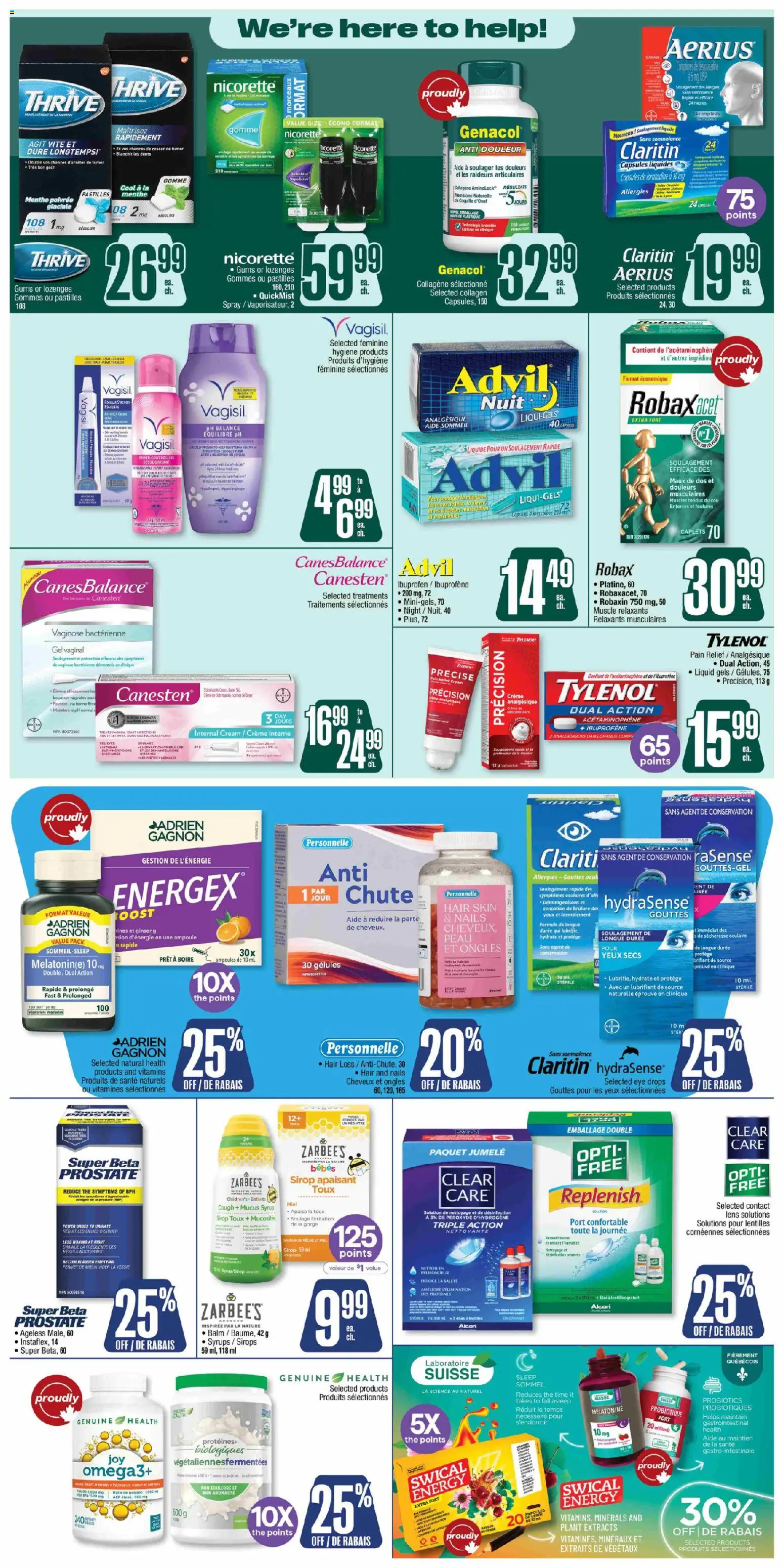Jean Coutu flyer valid from Aug 13, 2026 | Page: 3 | Products: Cream, Yeast, Capsules, Syrup