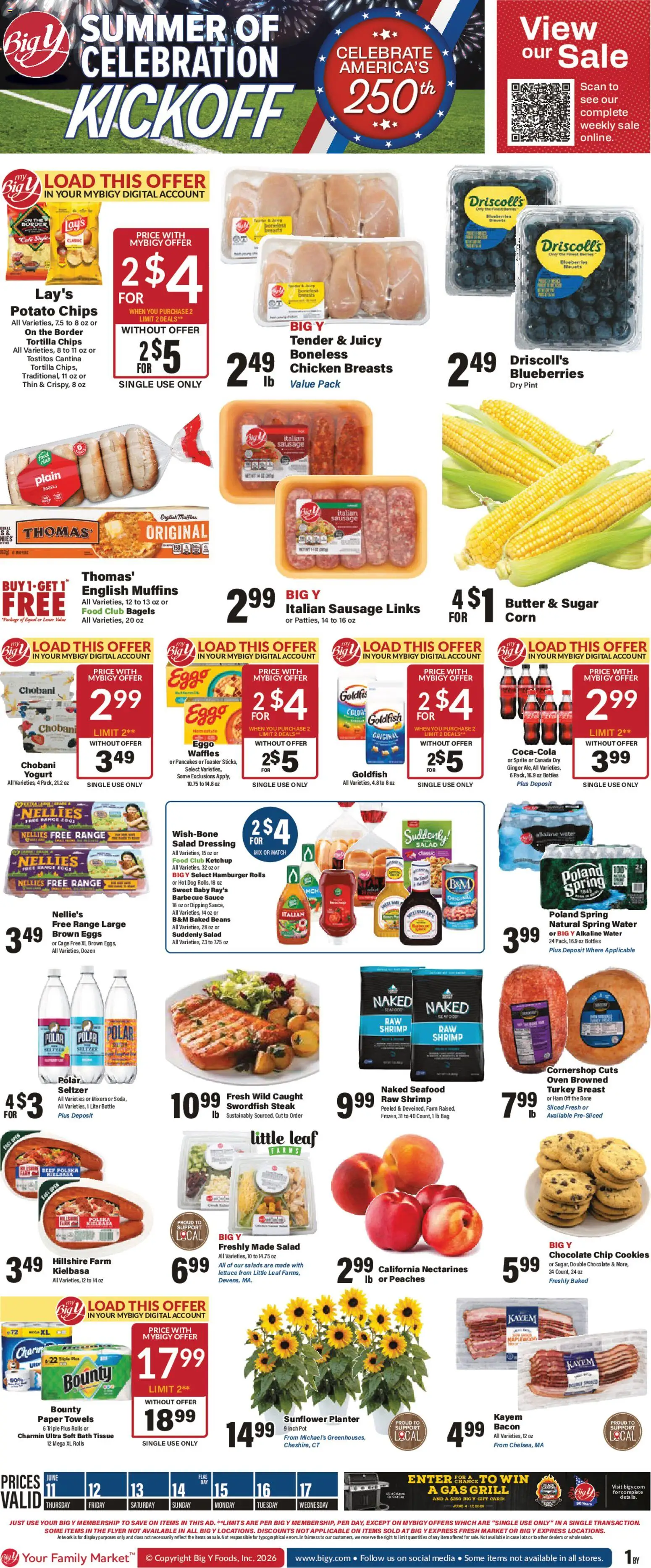 Big Y Weekly Ad - valid from 11.06.2026 | Page: 1 | Products: Yogurt, Ham, Beef, Ketchup