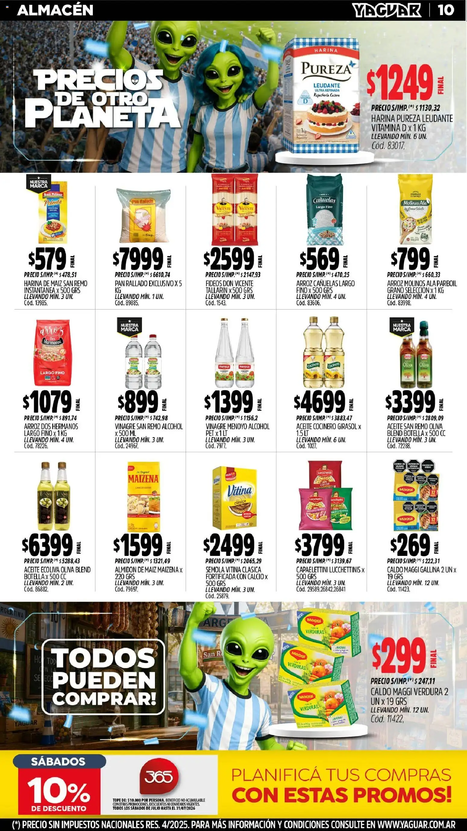 Yaguar - Oferta Semanal Chaco │ válido desde el 29/06/2026 | Página: 10 | Productos: Vinagre, Maiz, Oliva, Pan