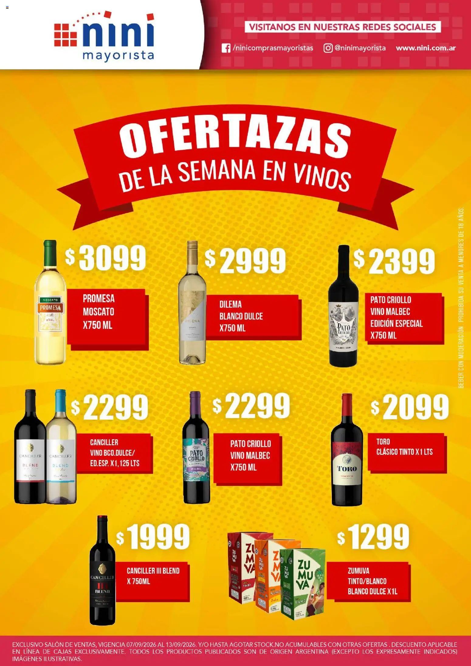 NINI Mayorista catálogo │ válido desde el 07/09/2026 | Página: 23 | Productos: Pato, Dulce, Vino
