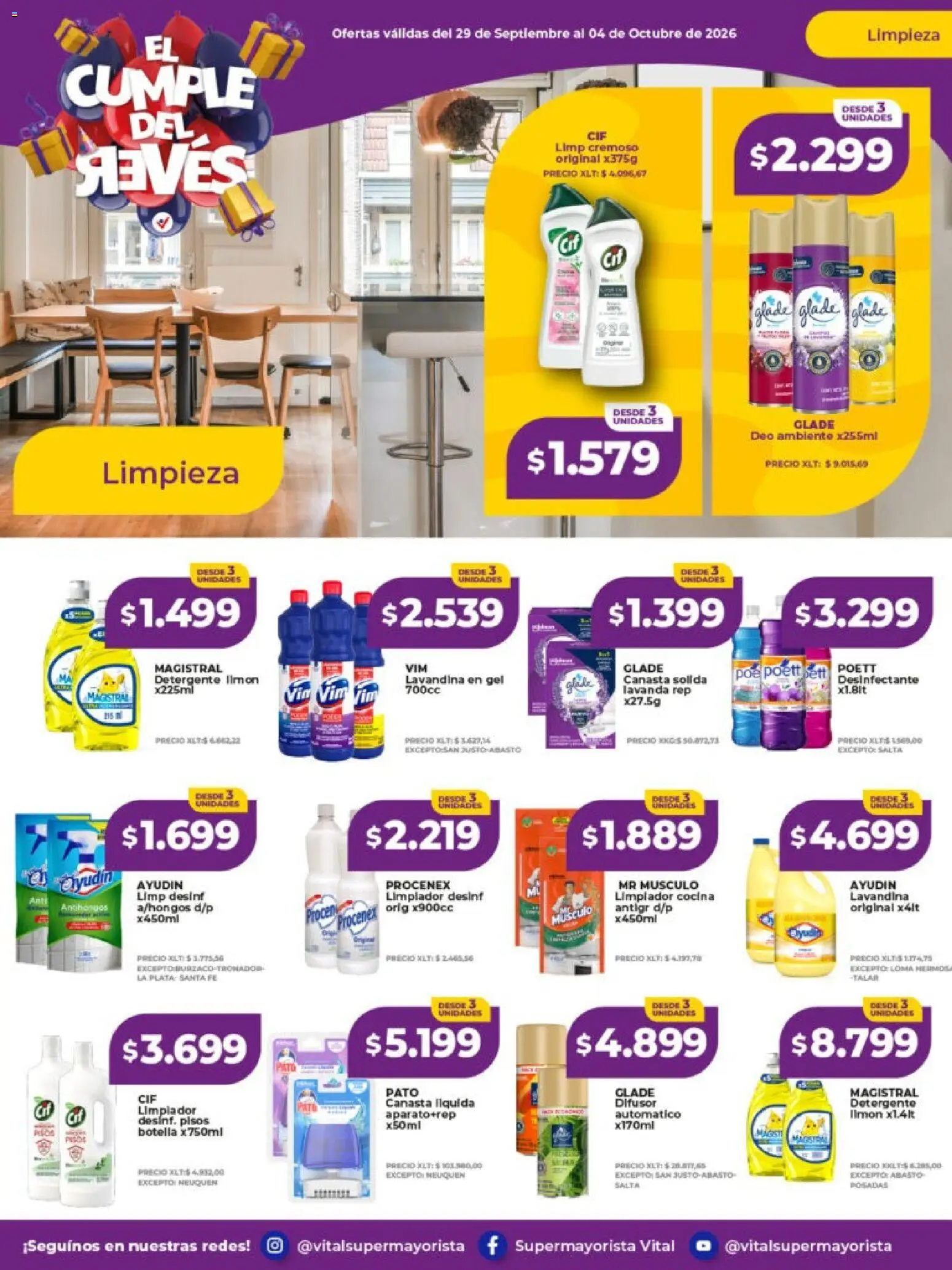 Vital - Ofertas │ válido desde el 29/09/2026 | Página: 11 | Productos: Lavandina, Botella, Cocina, Detergente