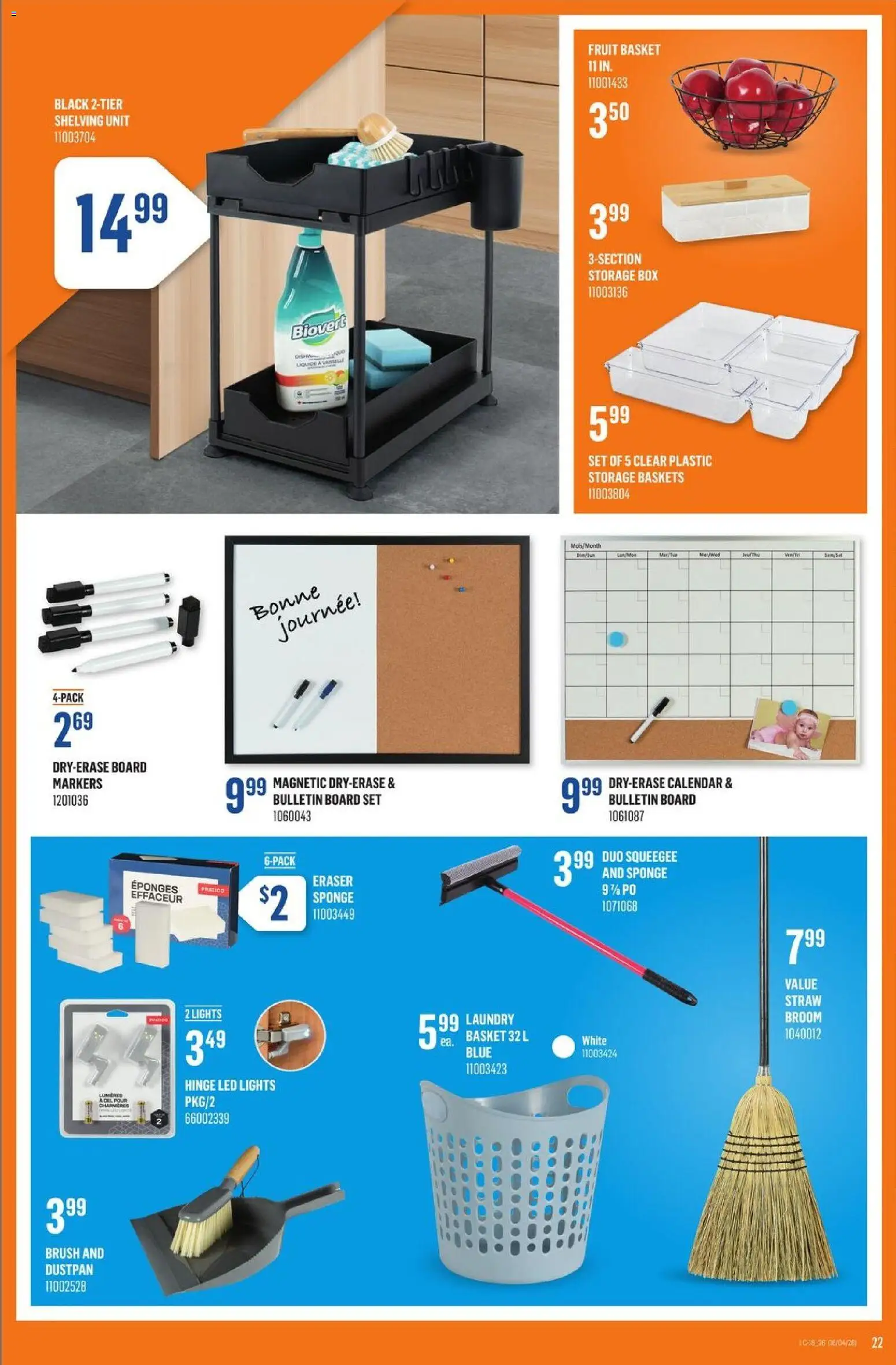 Canac flyer valid from 16.04.2026 | Page: 23 | Products: Brush, Sponge, Box, Basket